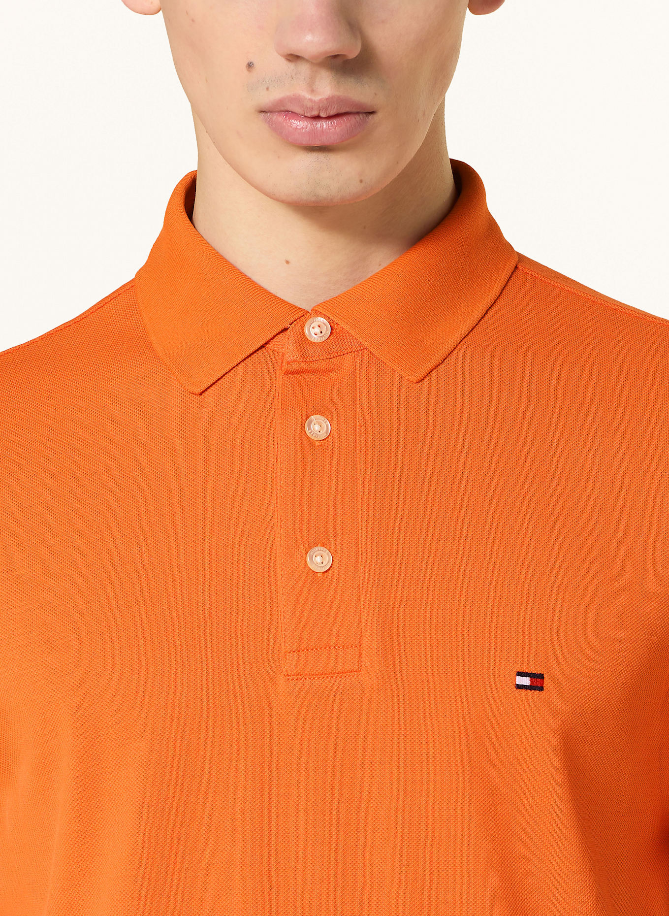 TOMMY HILFIGER Piqué-Poloshirt Slim Fit: ORANGE