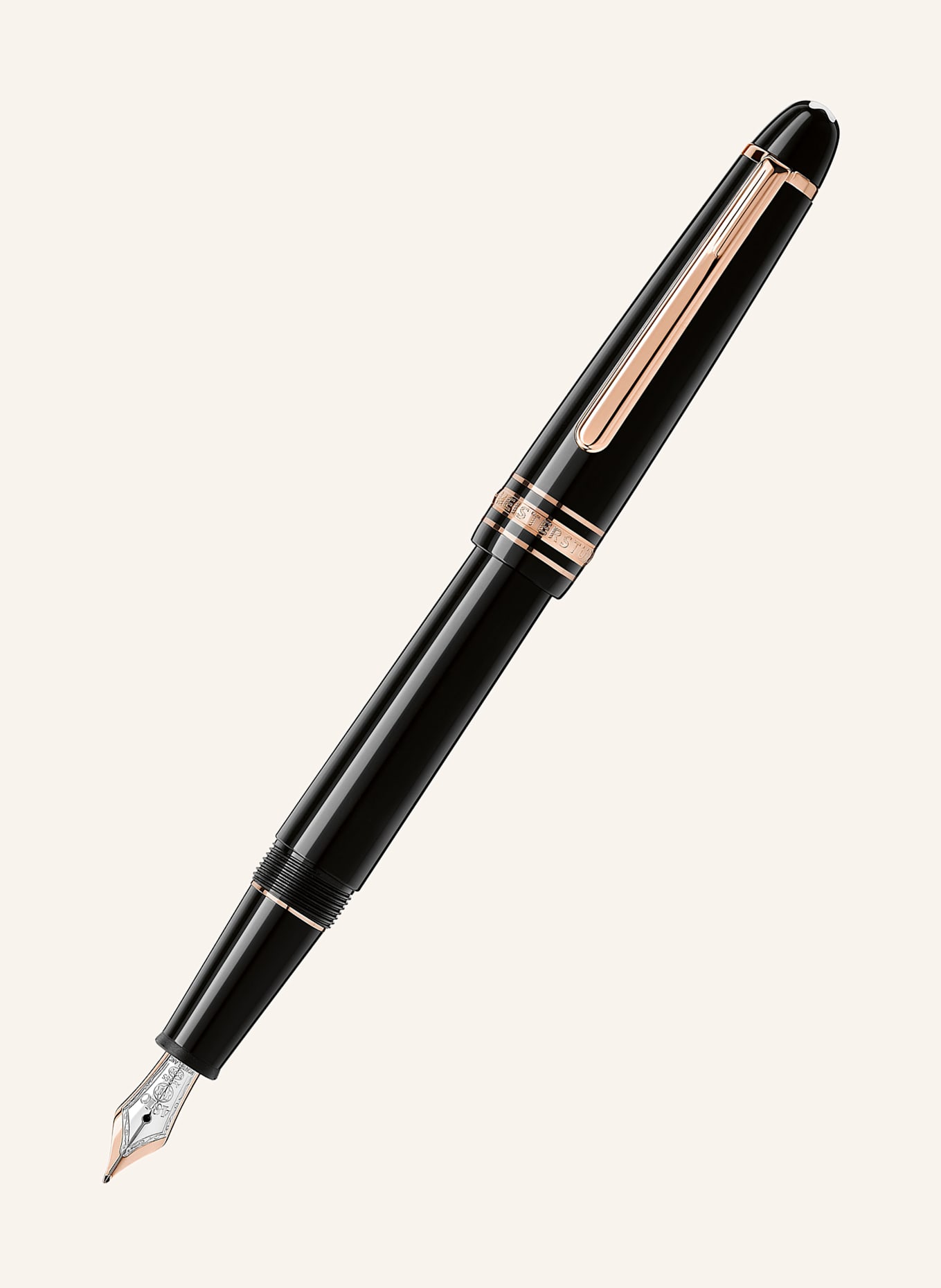 MONTBLANC Füllfederhalter MEISTERSTÜCK: SCHWARZ / ROSÉGOLD