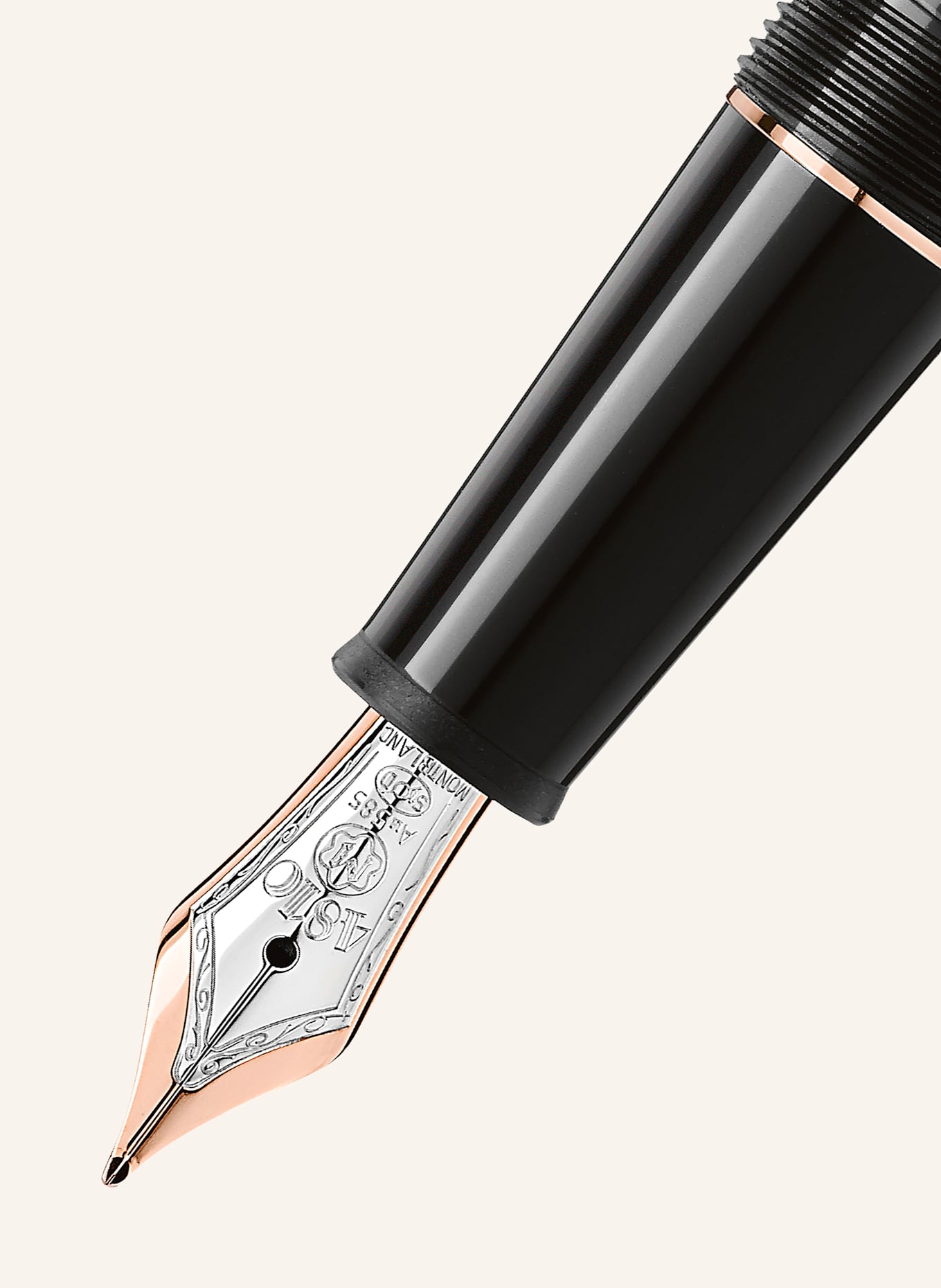 MONTBLANC Füllfederhalter MEISTERSTÜCK: SCHWARZ / ROSÉGOLD
