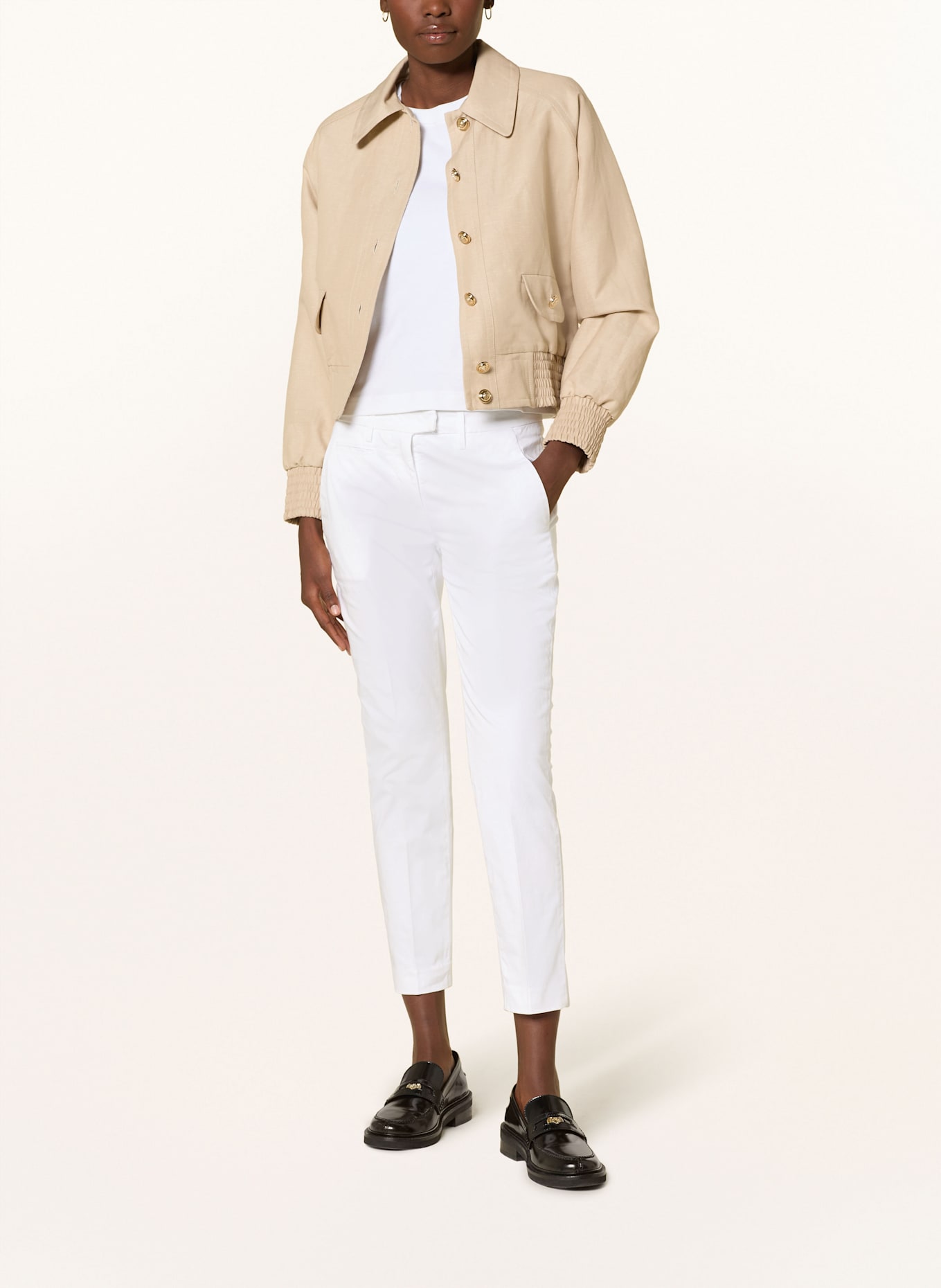 Dondup 7/8 chino kalhoty PERFECT: BÍLÁ