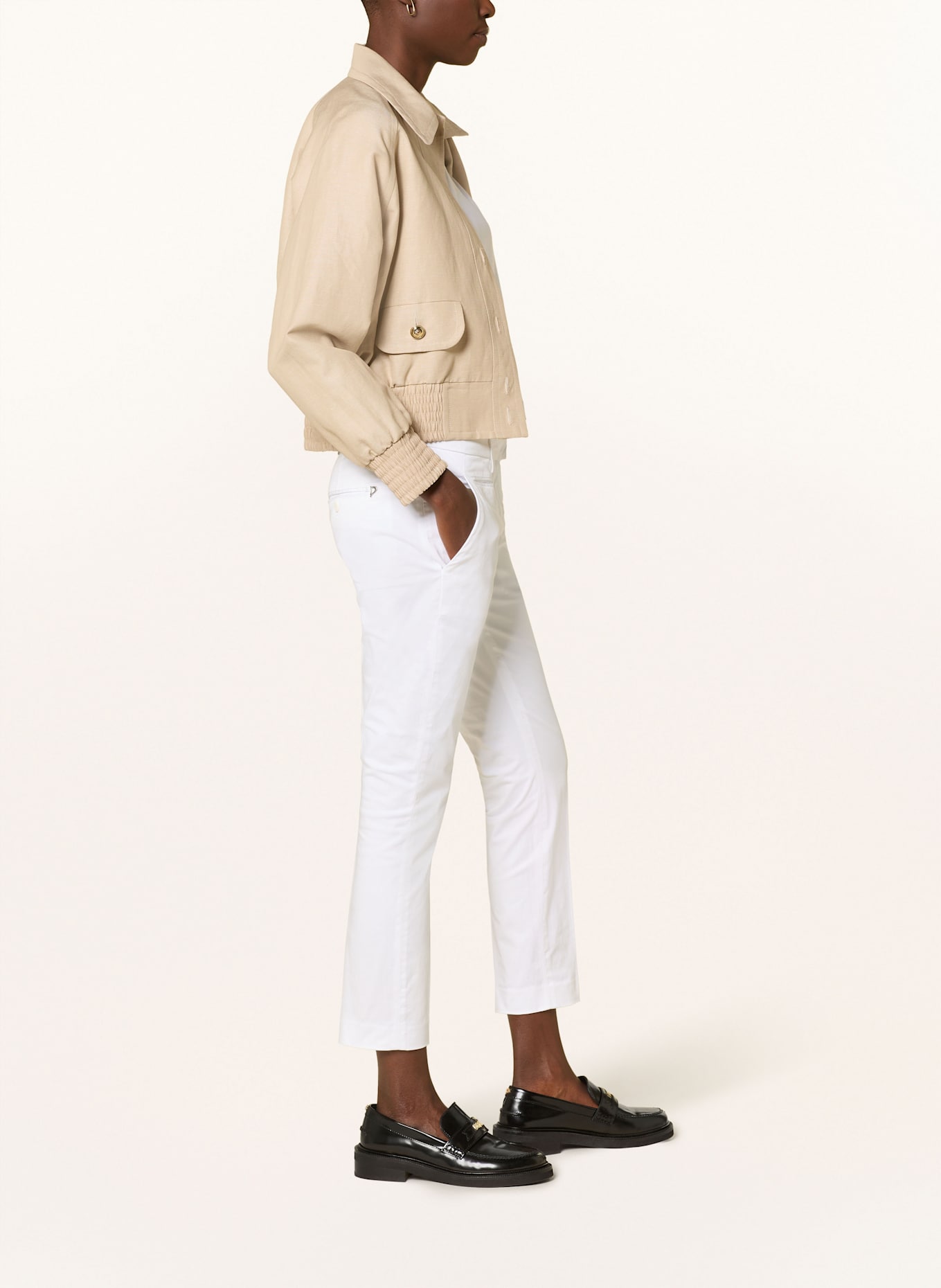 Dondup 7/8 chino kalhoty PERFECT: BÍLÁ