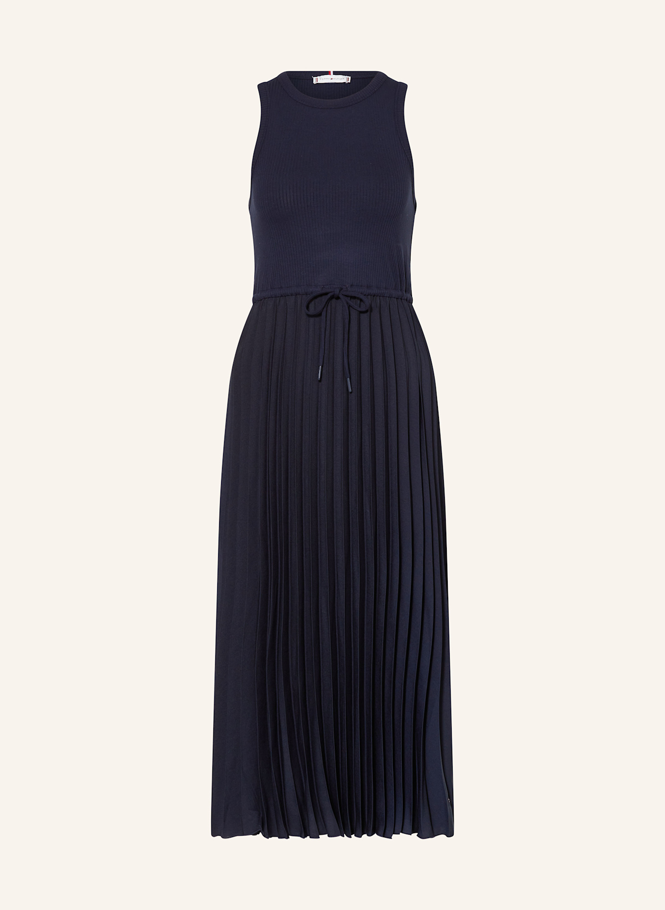 TOMMY HILFIGER Kleid im Materialmix: DUNKELBLAU