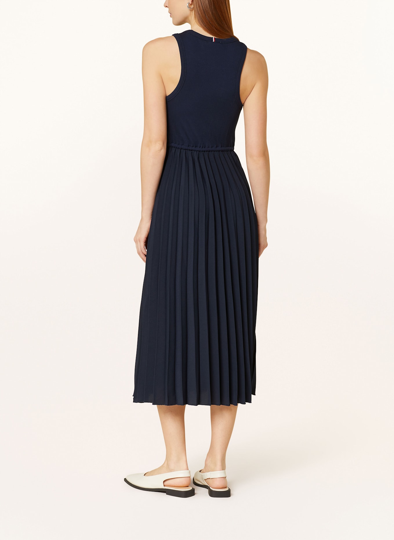 TOMMY HILFIGER Kleid im Materialmix: DUNKELBLAU