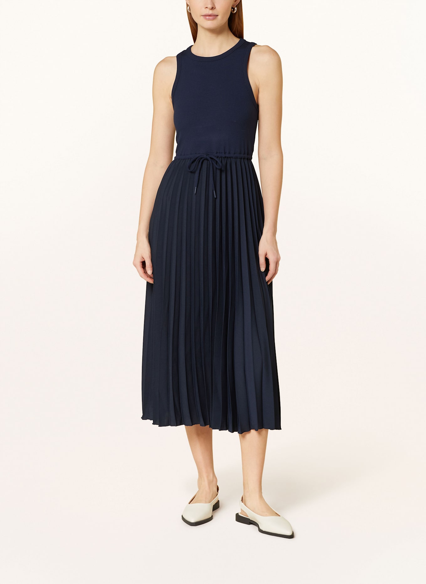 TOMMY HILFIGER Kleid im Materialmix: DUNKELBLAU