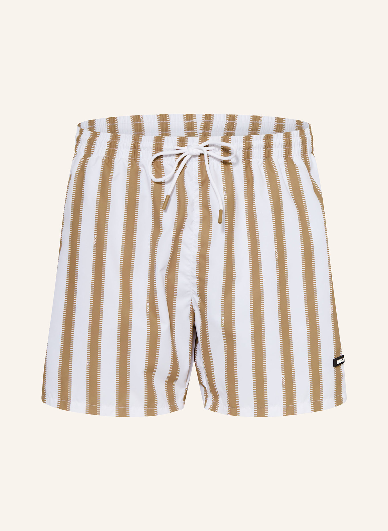 BOSS Badeshorts PIRANHA: WEISS / BEIGE