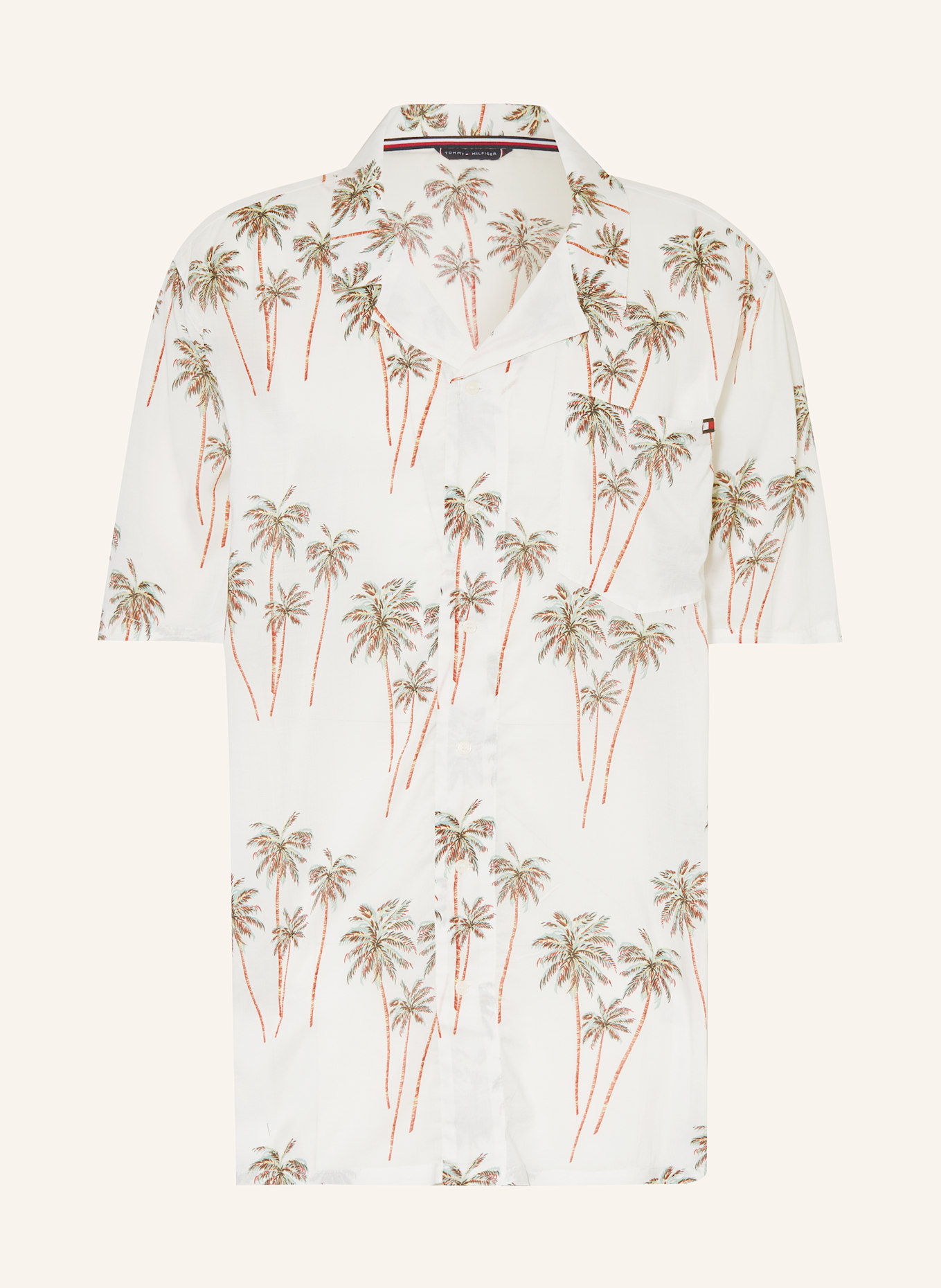TOMMY HILFIGER Resorthemd Comfort Fit: WEISS / DUNKELROT / GRÜN