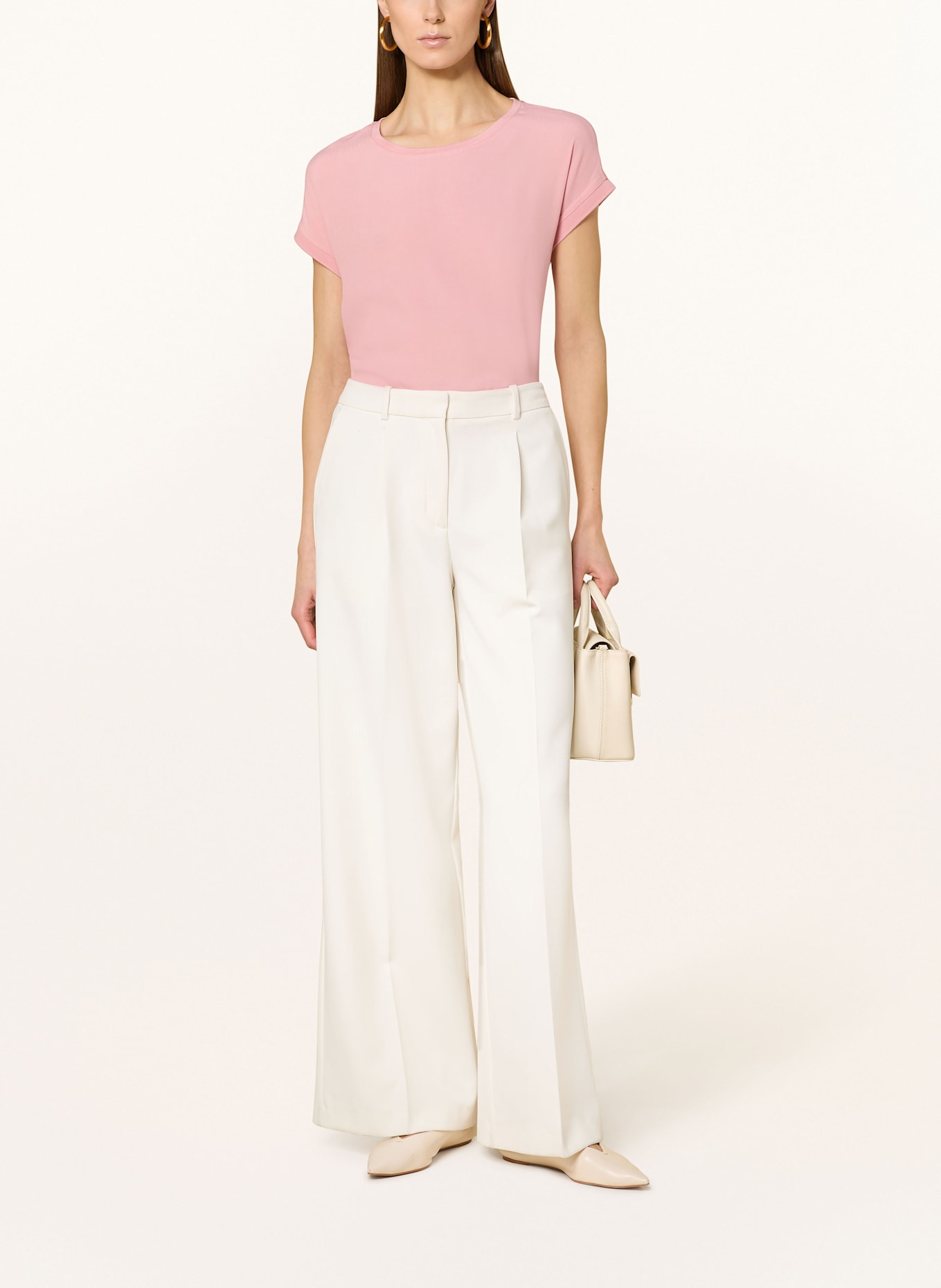 oui Blusenshirt im Materialmix: ROSA