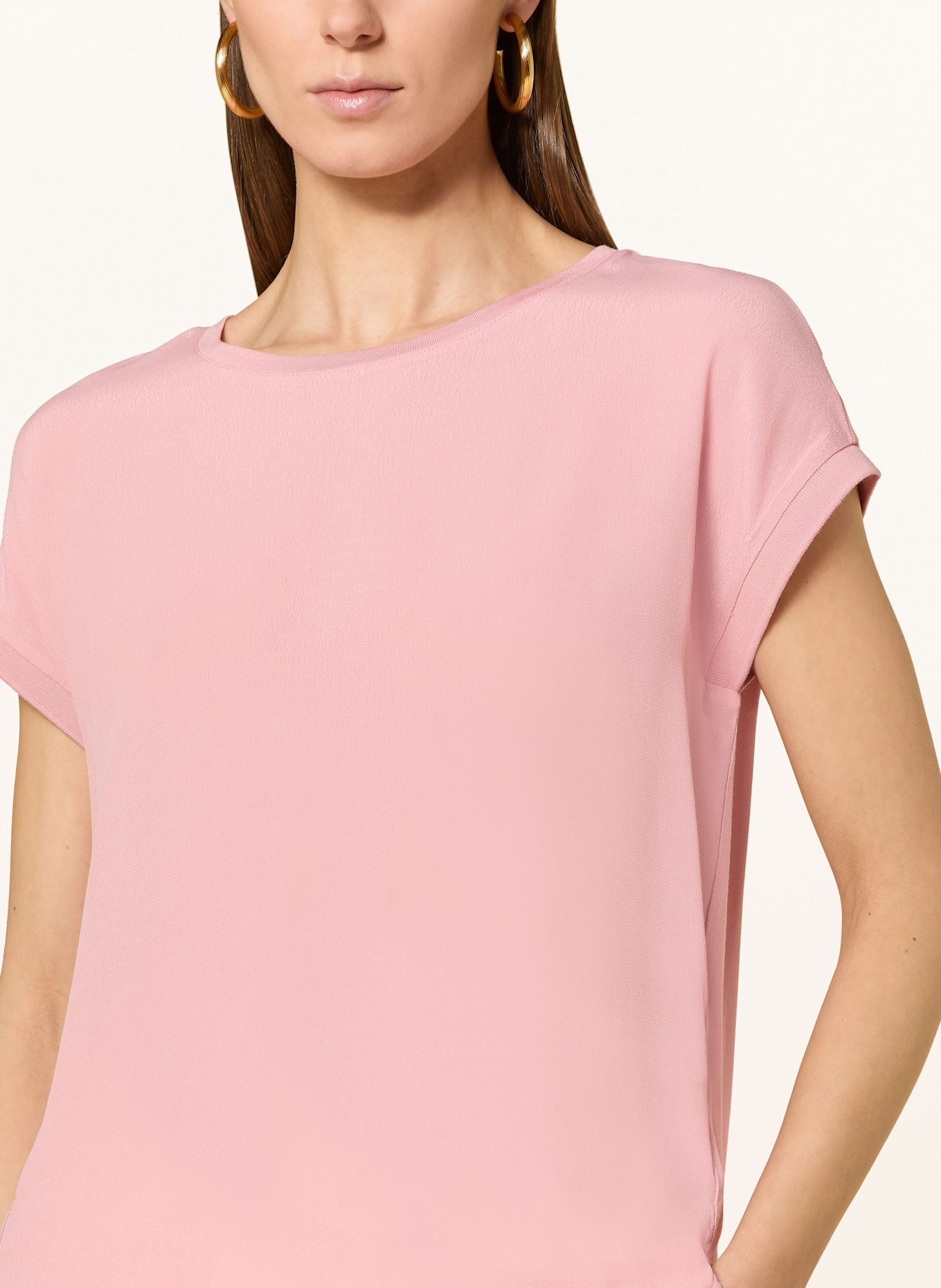 oui Blusenshirt im Materialmix: ROSA