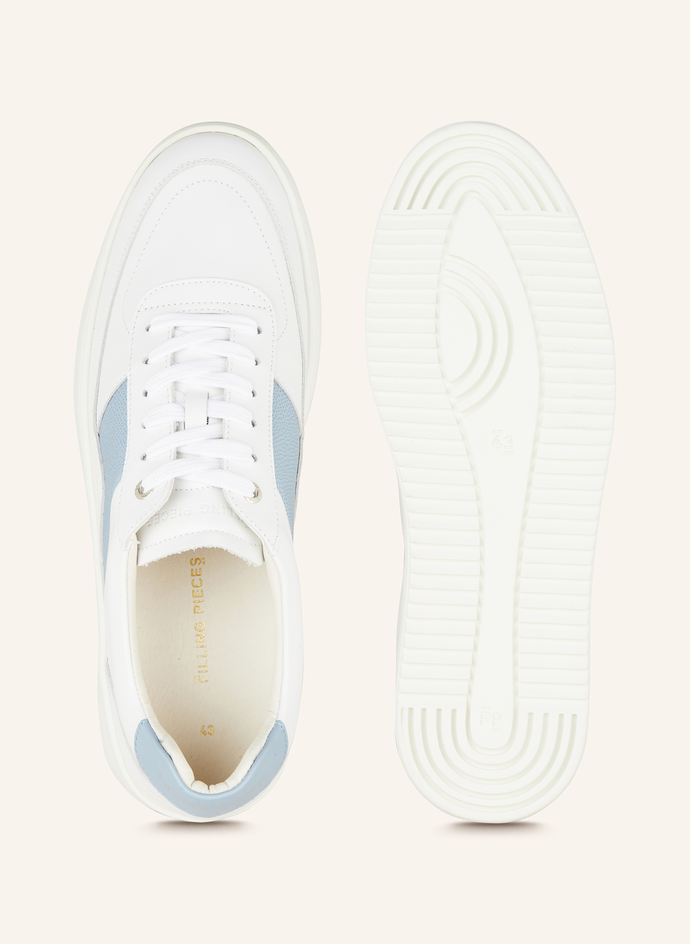 FILLING PIECES Sneaker MONDO GAME: WEISS/ HELLBLAU