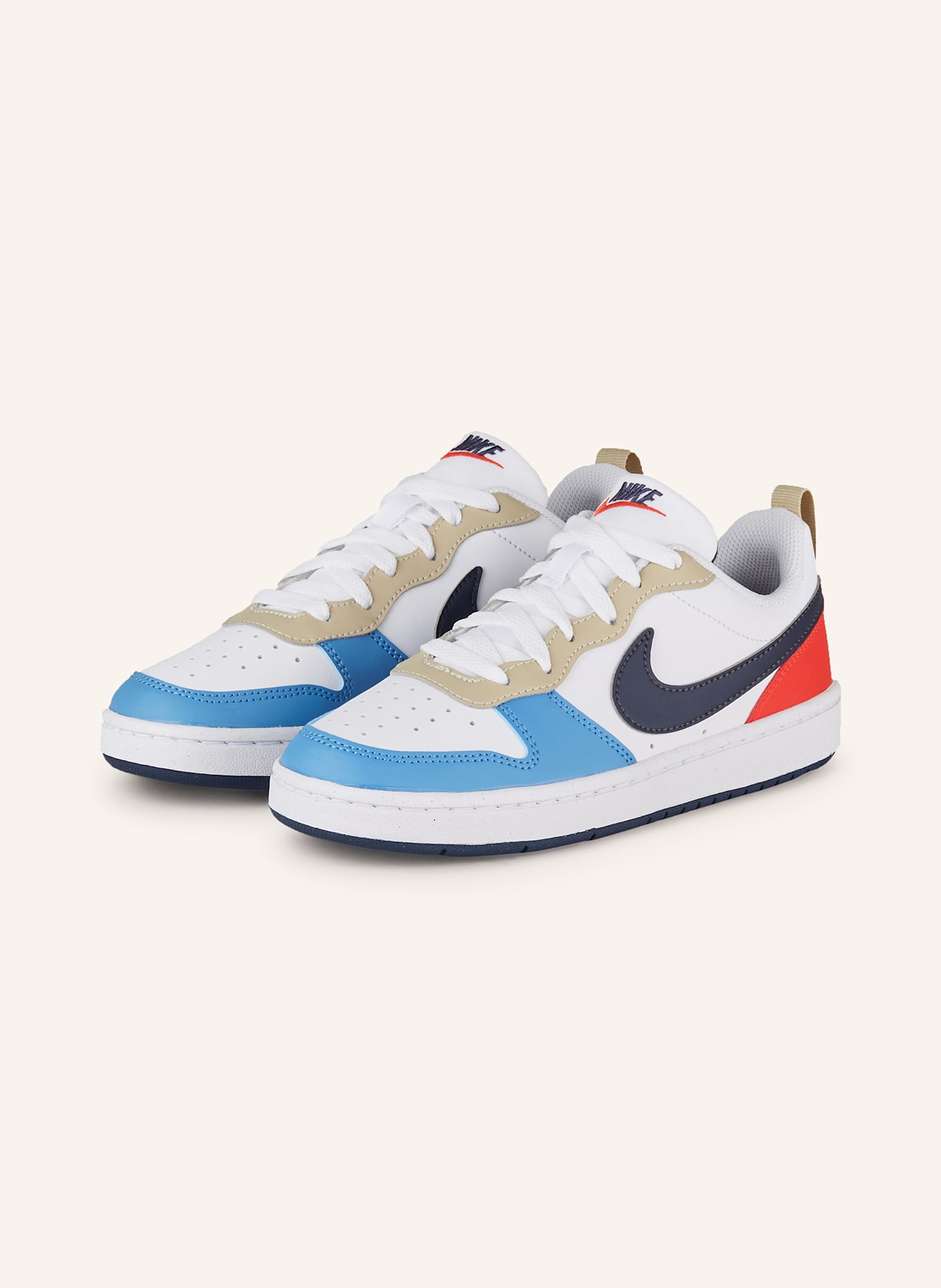 Nike Sneaker COURT BOROUGH LOW RECRAFT, Farbe: WEISS/ BLAU/ ROT (Bild 1)