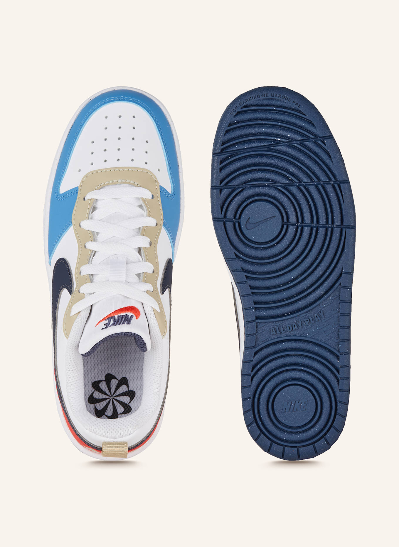 Nike Sneaker COURT BOROUGH LOW RECRAFT, Farbe: WEISS/ BLAU/ ROT (Bild 5)
