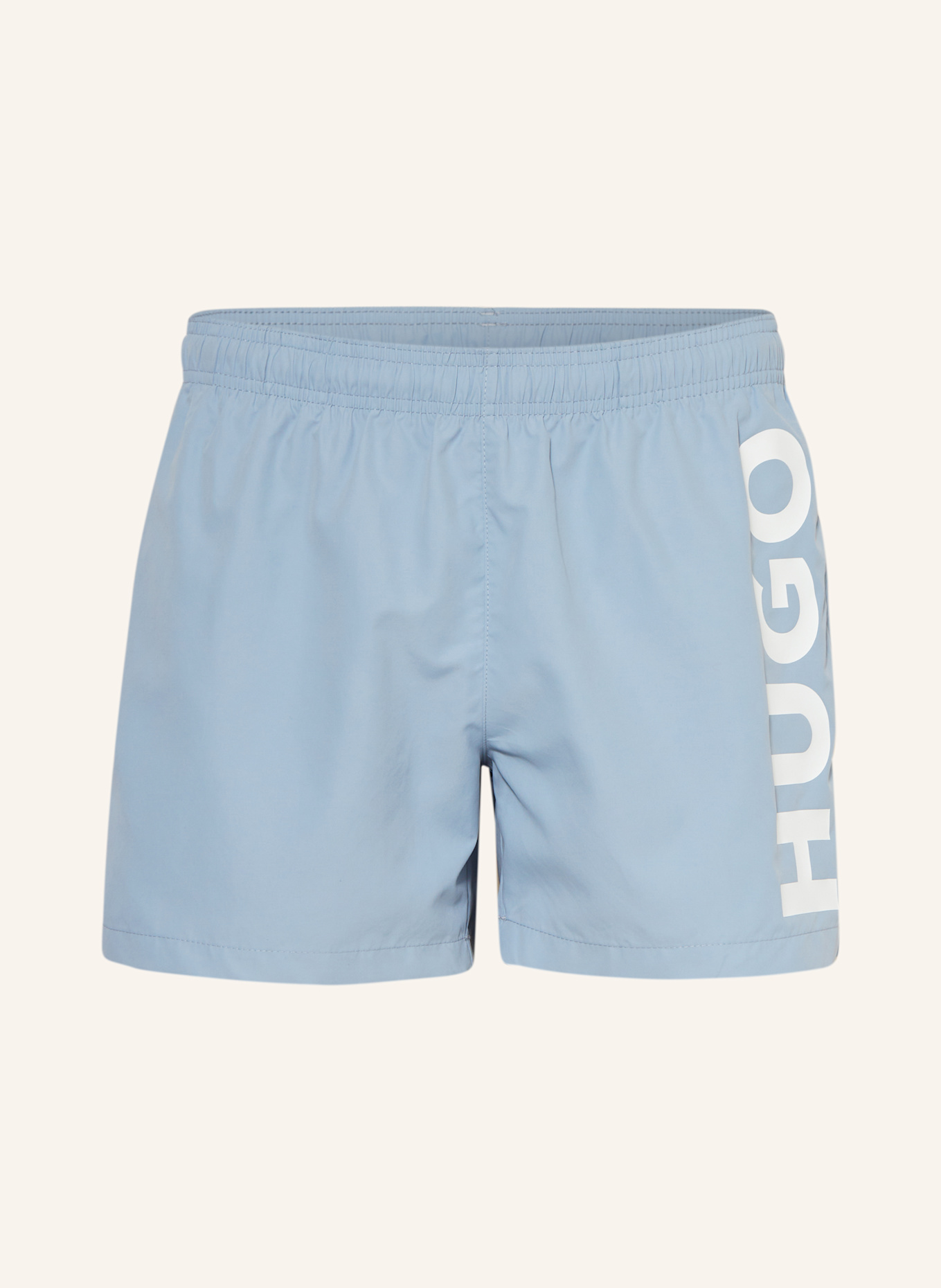 HUGO Badeshorts ABAS: BLAUGRAU / WEISS