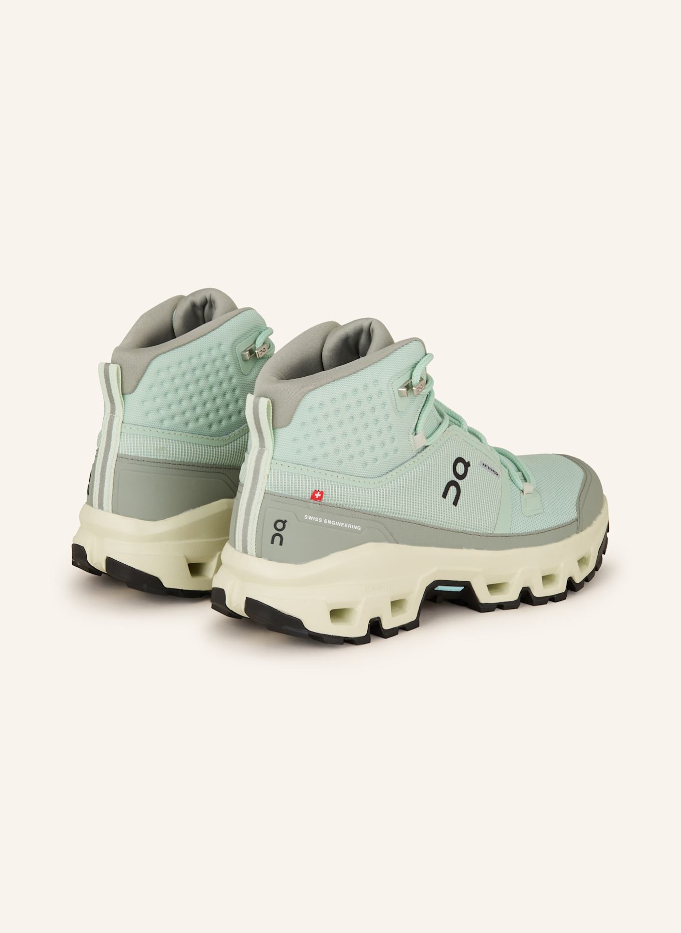 On Wanderschuhe CLOUDROCK MID WP: HELLGRÜN / MINT / ECRU
