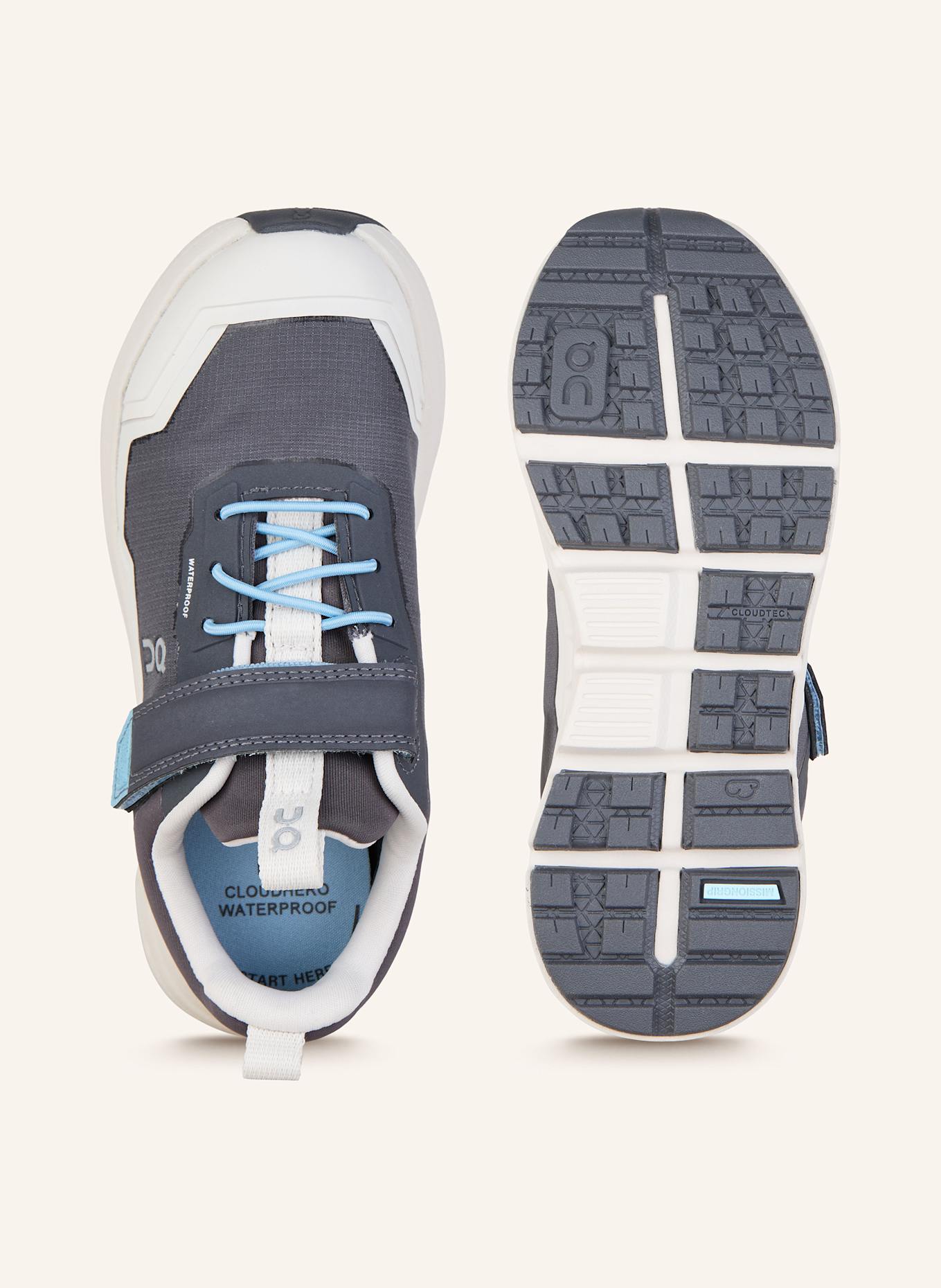 On Sneaker CLOUDHERO WATERPROOF: DUNKELGRAU / CREME