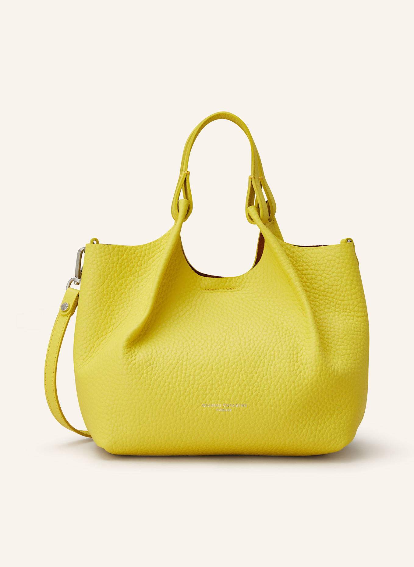 GIANNI CHIARINI DUA MEDIUM handbag with pouch: YELLOW