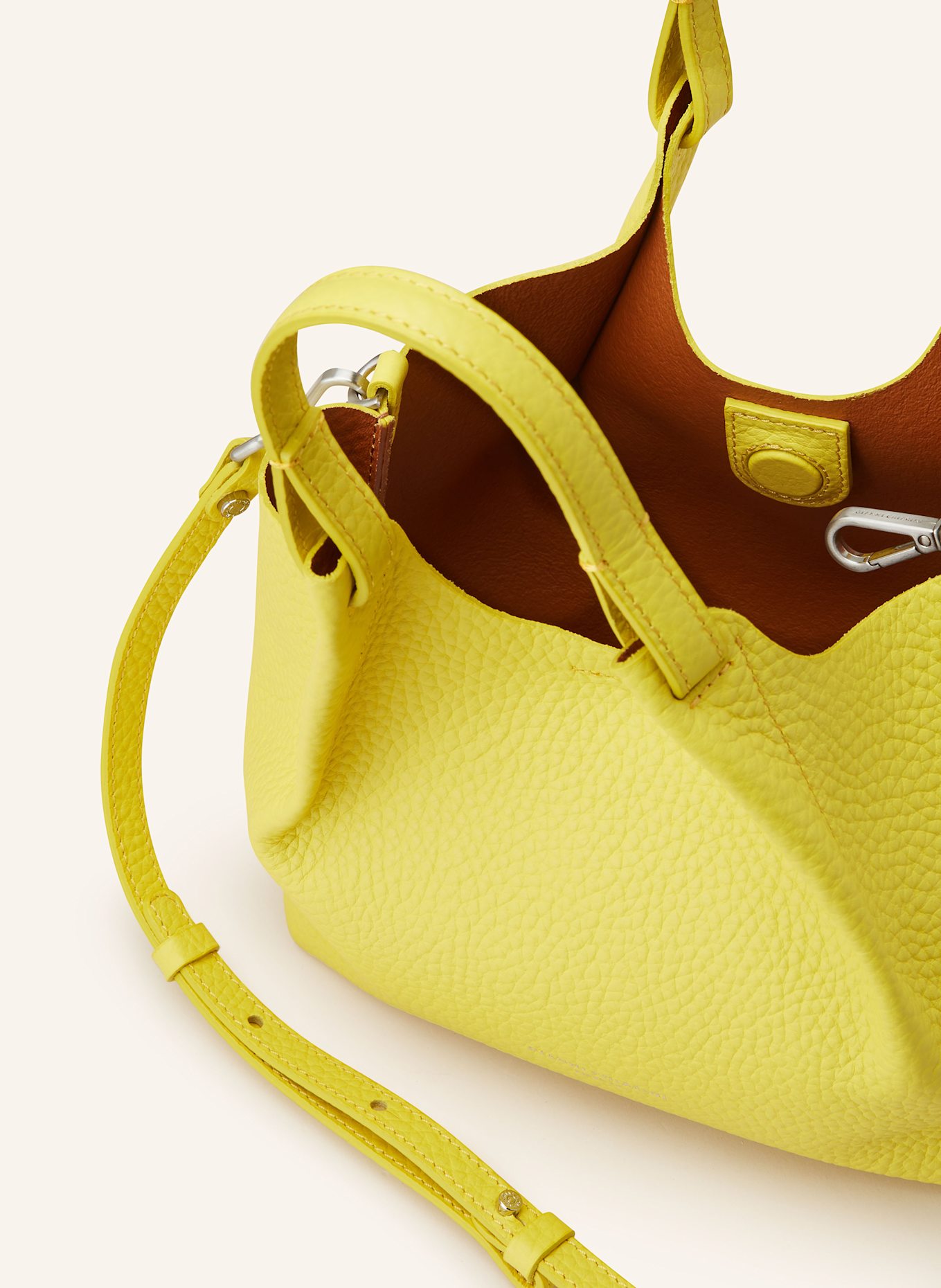 GIANNI CHIARINI DUA MEDIUM handbag with pouch: YELLOW