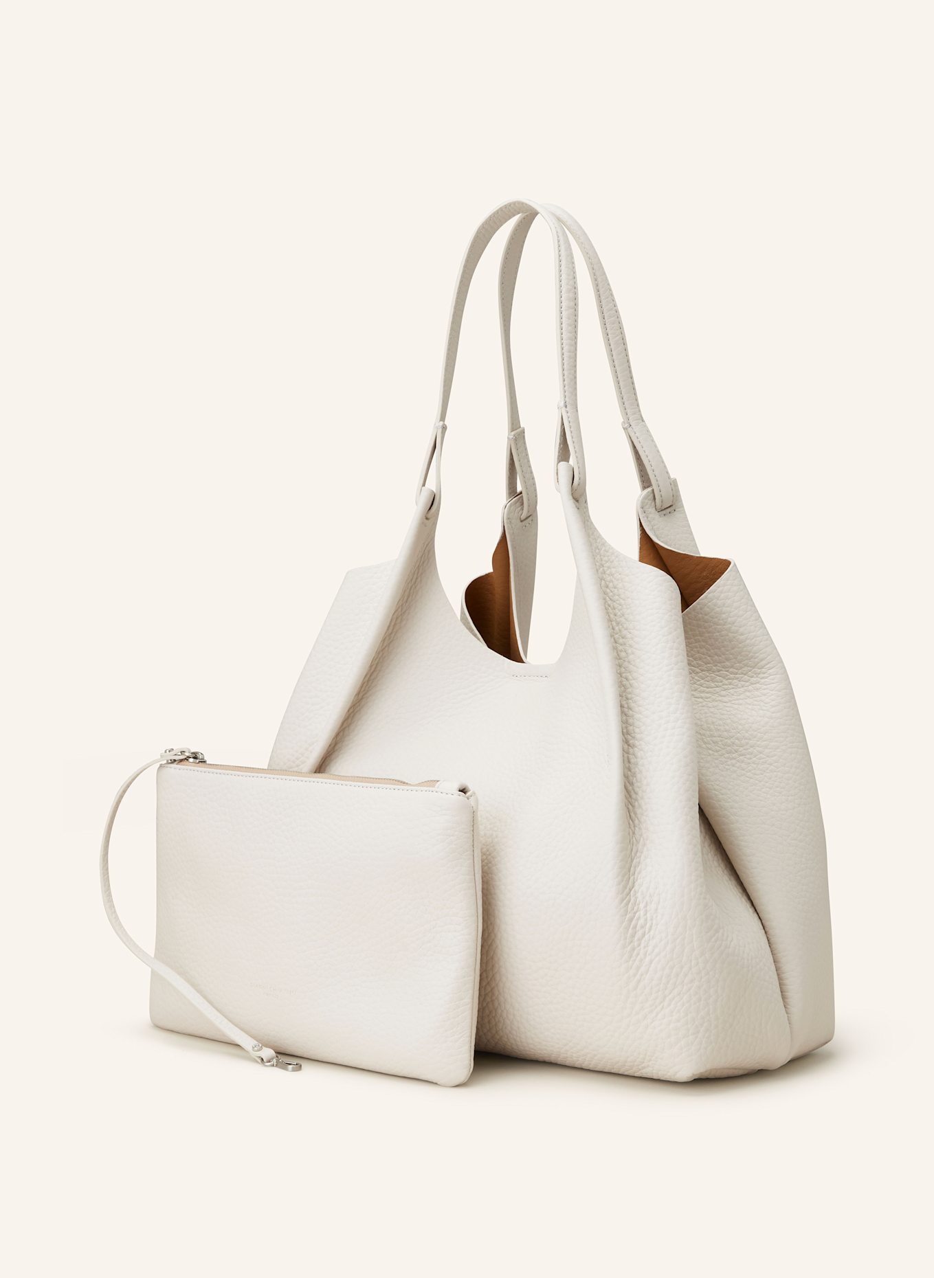 GIANNI CHIARINI Kabelka Hobo DUA XL s pouzdrem: KRÉMOVÁ