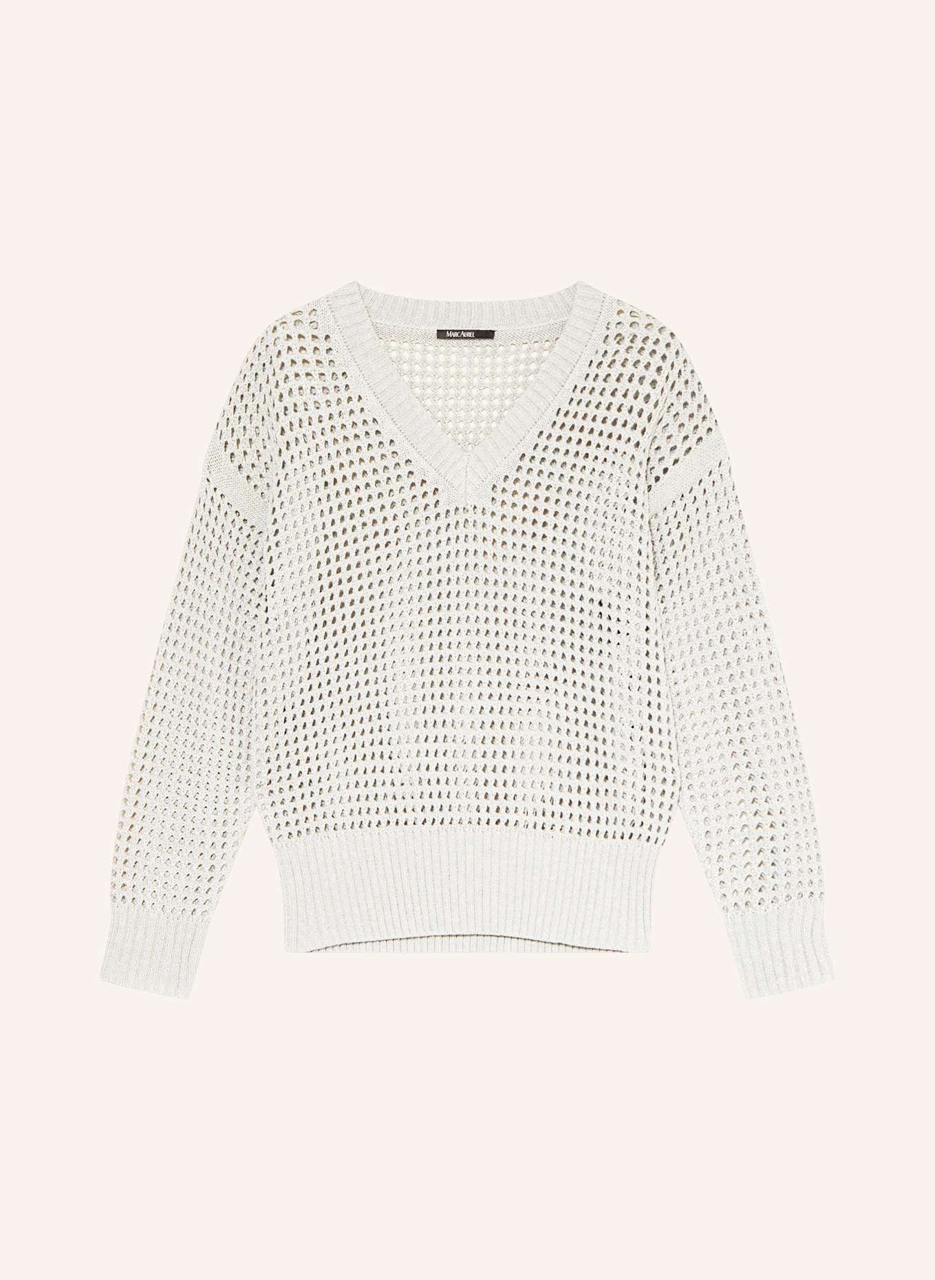 MARC AUREL Sweater with glitter thread: LIGHT GRAY / SILVER