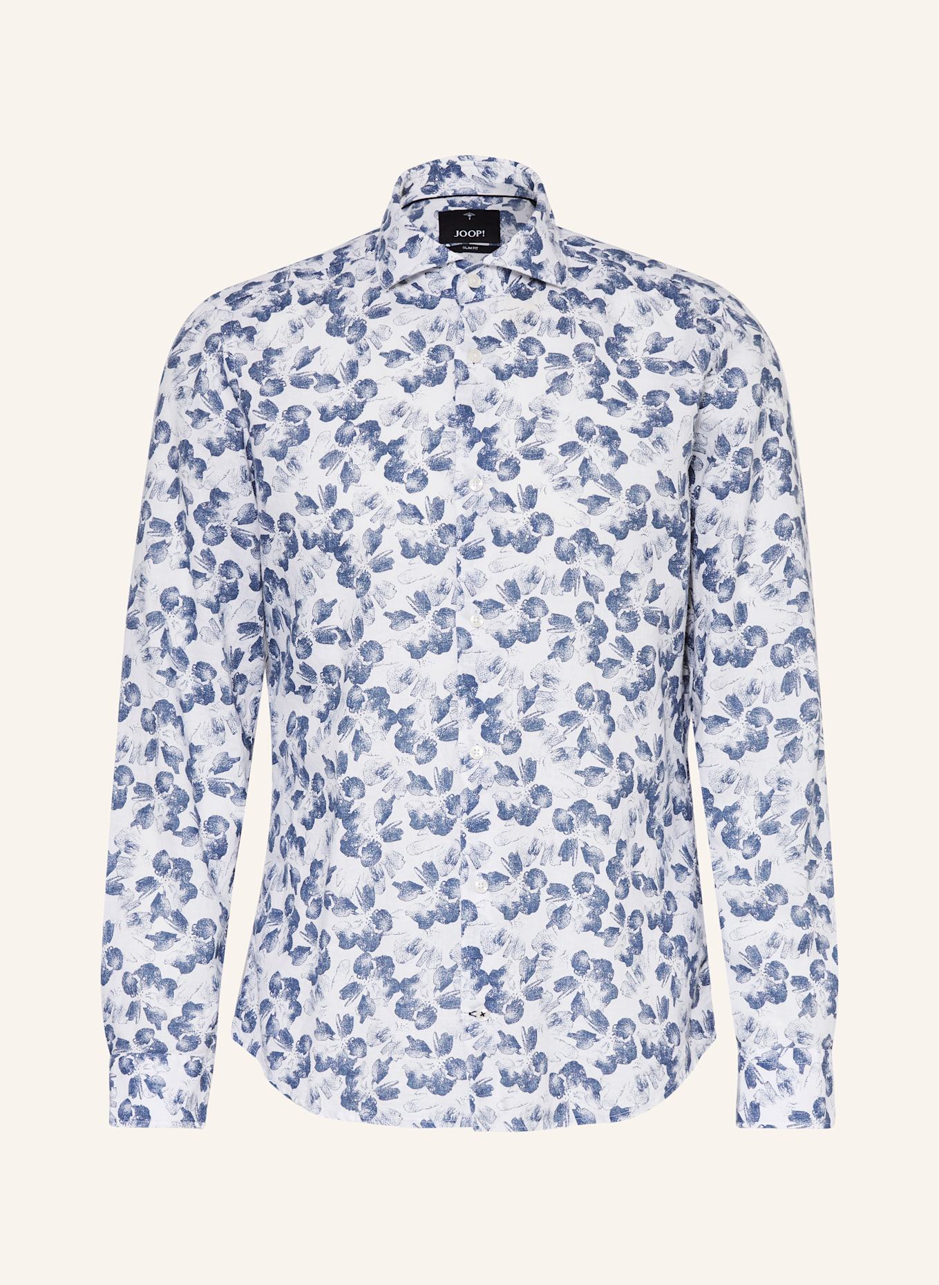 JOOP! Hemd PAI Slim Fit mit Leinen: WEISS / BLAU