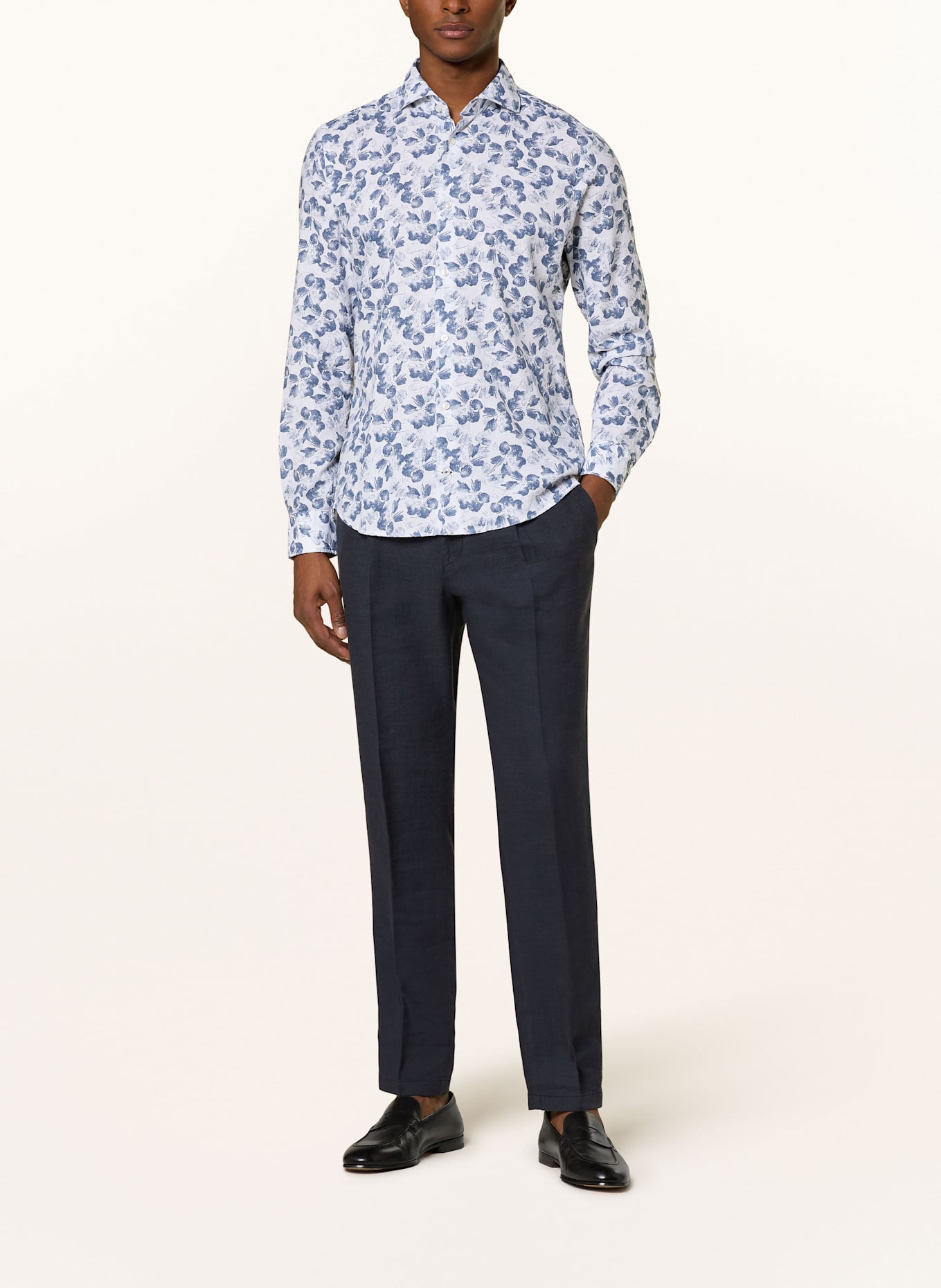 JOOP! Hemd PAI Slim Fit mit Leinen: WEISS / BLAU