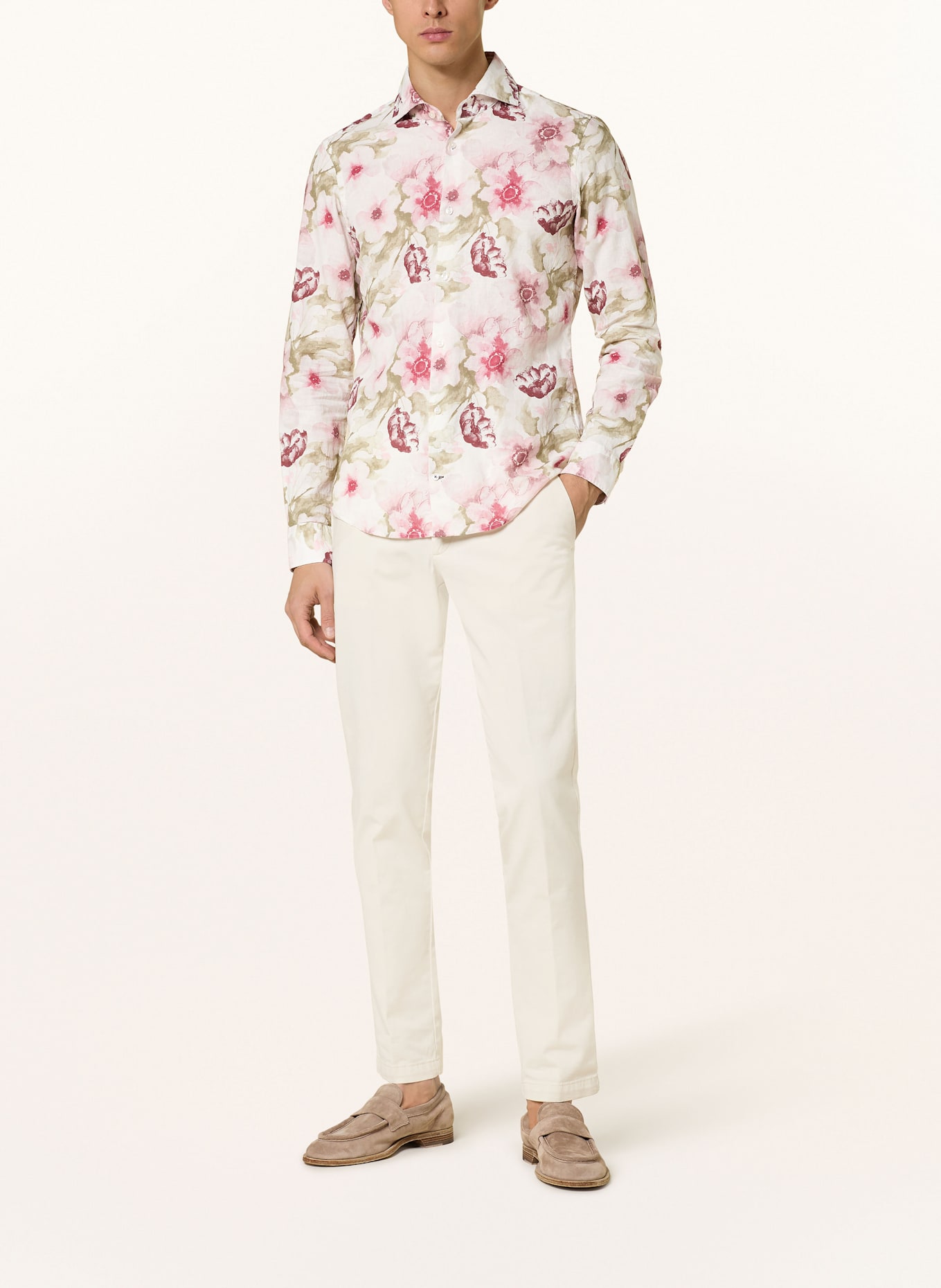 JOOP! Hemd PAI Slim Fit mit Leinen: WEISS/ ROT/ GRÜN