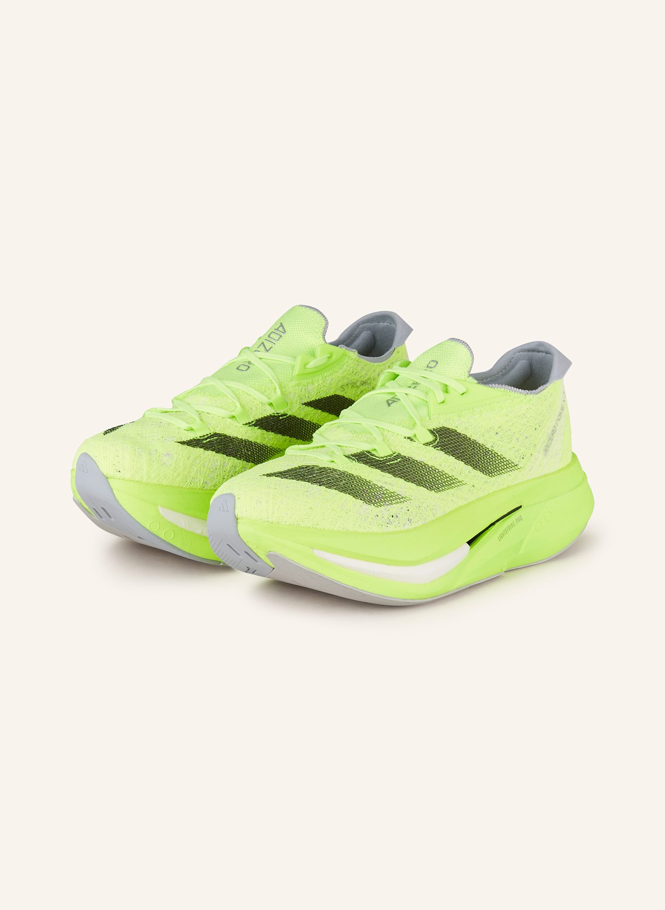 adidas Laufschuhe ADIZERO PRIME X 2 STRUNG: NEONGRÜN/ SCHWARZ/ GRAU