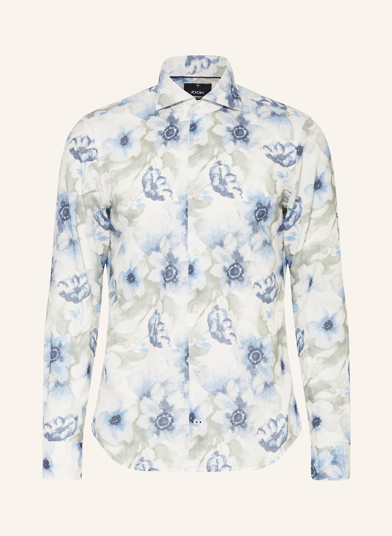 JOOP! Hemd PAI Slim Fit mit Leinen: WEISS/ BLAU/ GRÜN