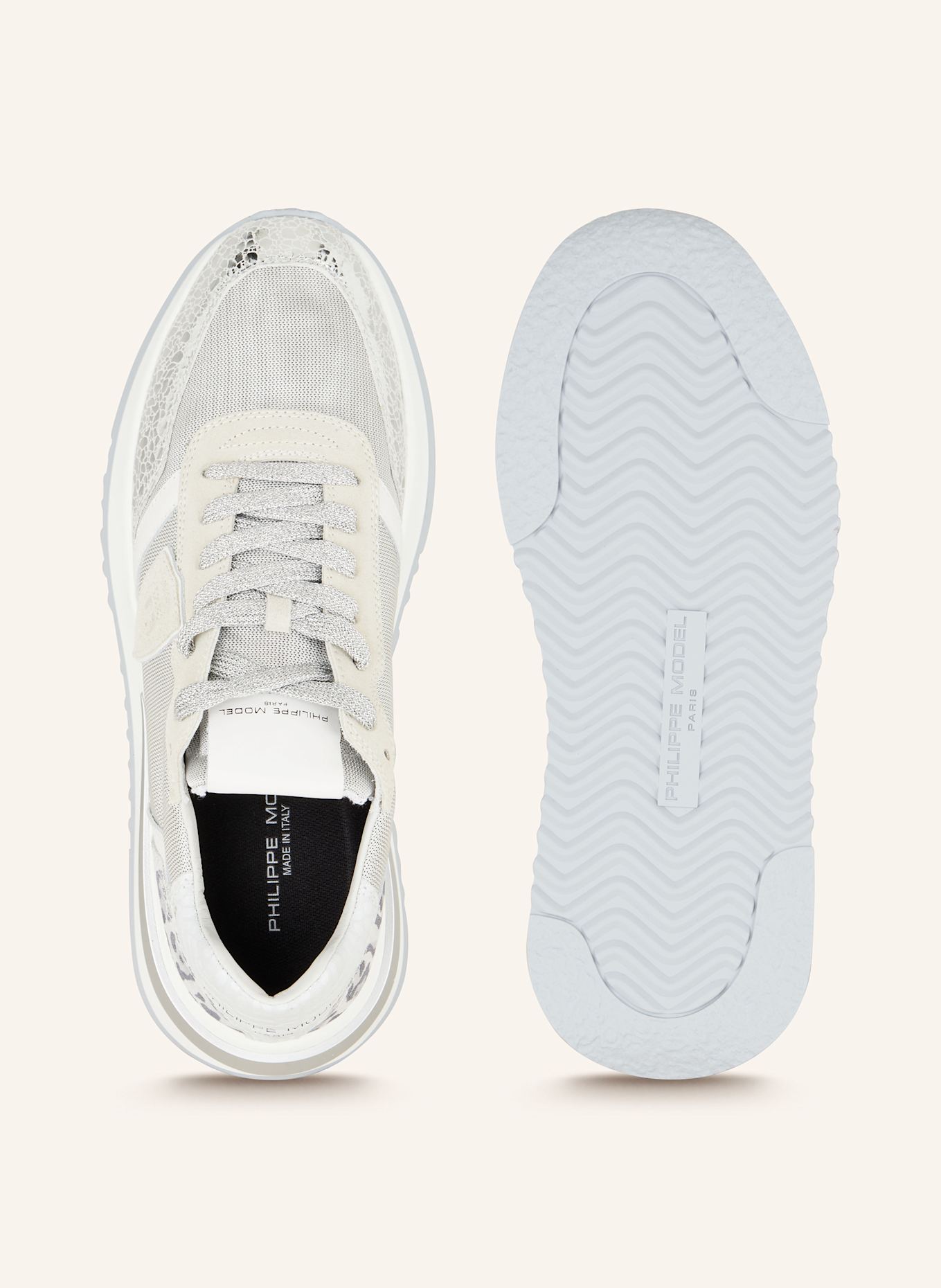 PHILIPPE MODEL Sneaker TROPEZ 2.1: SILBER/ WEISS
