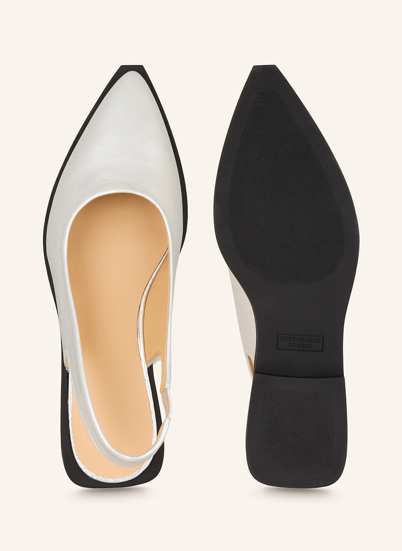 COPENHAGEN Slingback ballerinas CPH416: SILVER