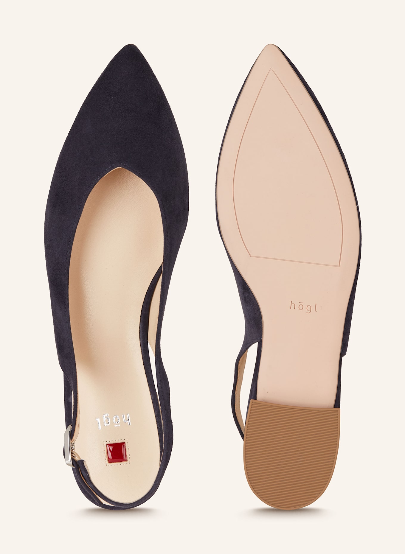 Högl Baleriny z odkrytą piętą: GRANATOWY