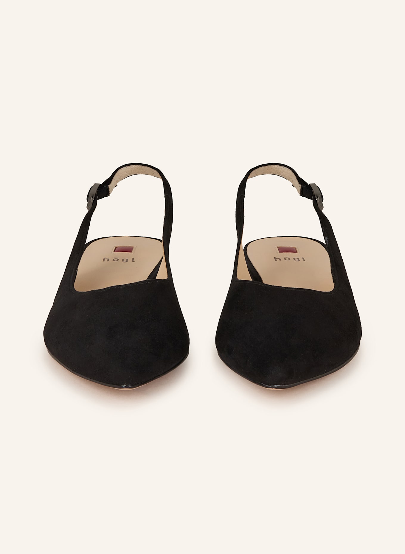 Högl Baleriny z odkrytą piętą: CZARNY