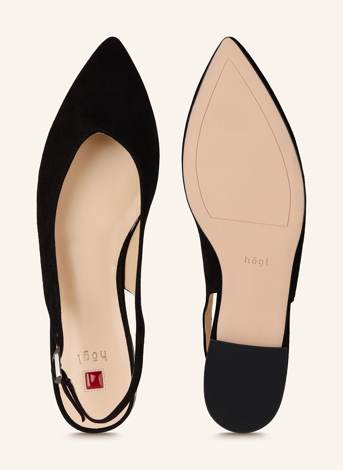 Högl Baleriny z odkrytą piętą: CZARNY