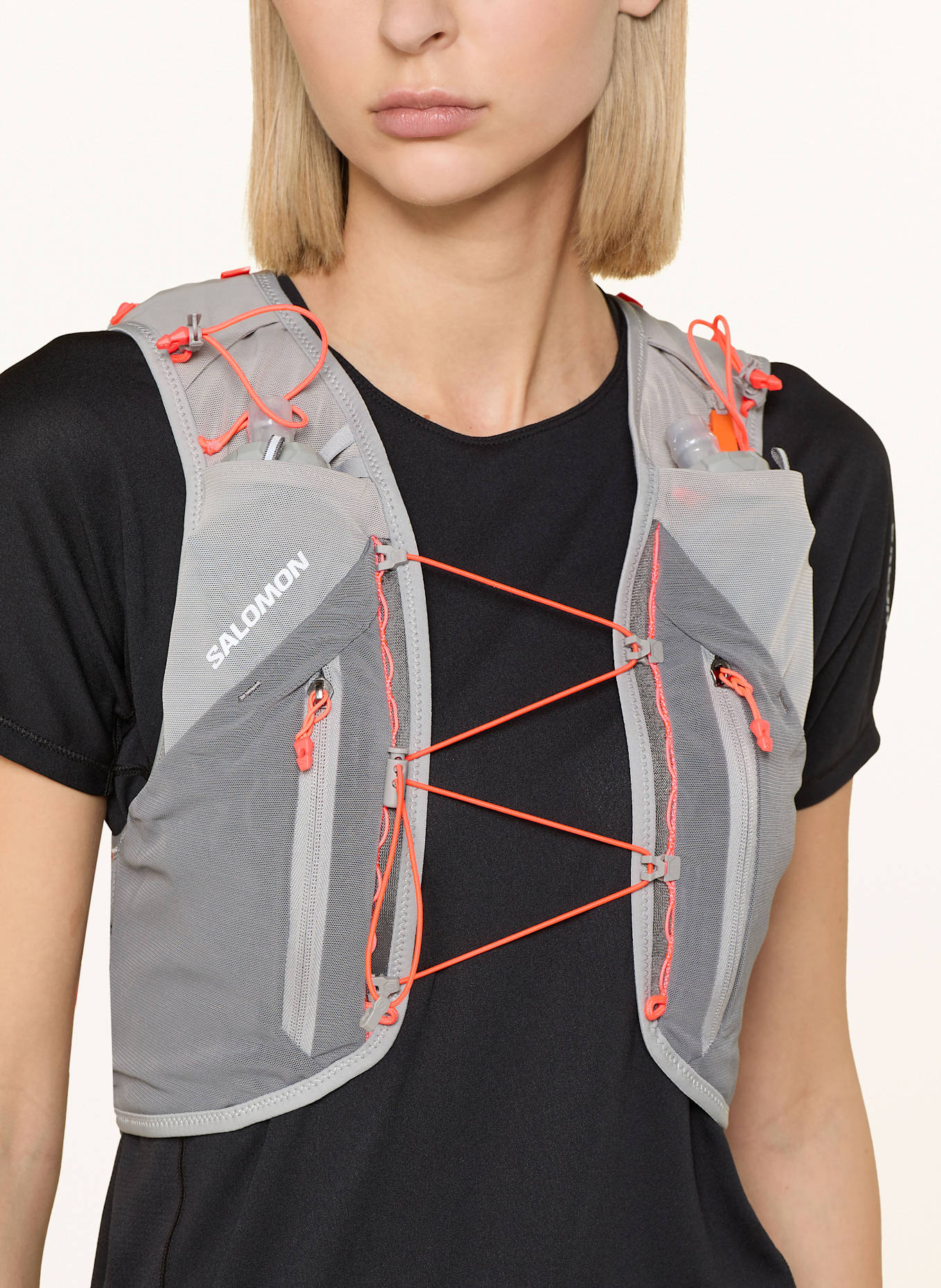 SALOMON Laufweste ADV SKIN 12: GRAU/ HELLGRAU/ ORANGE