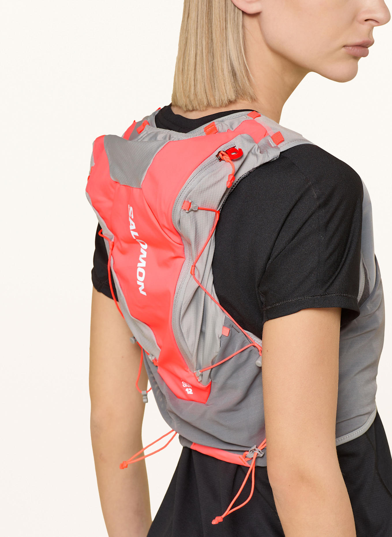 SALOMON Laufweste ADV SKIN 12: GRAU/ HELLGRAU/ ORANGE