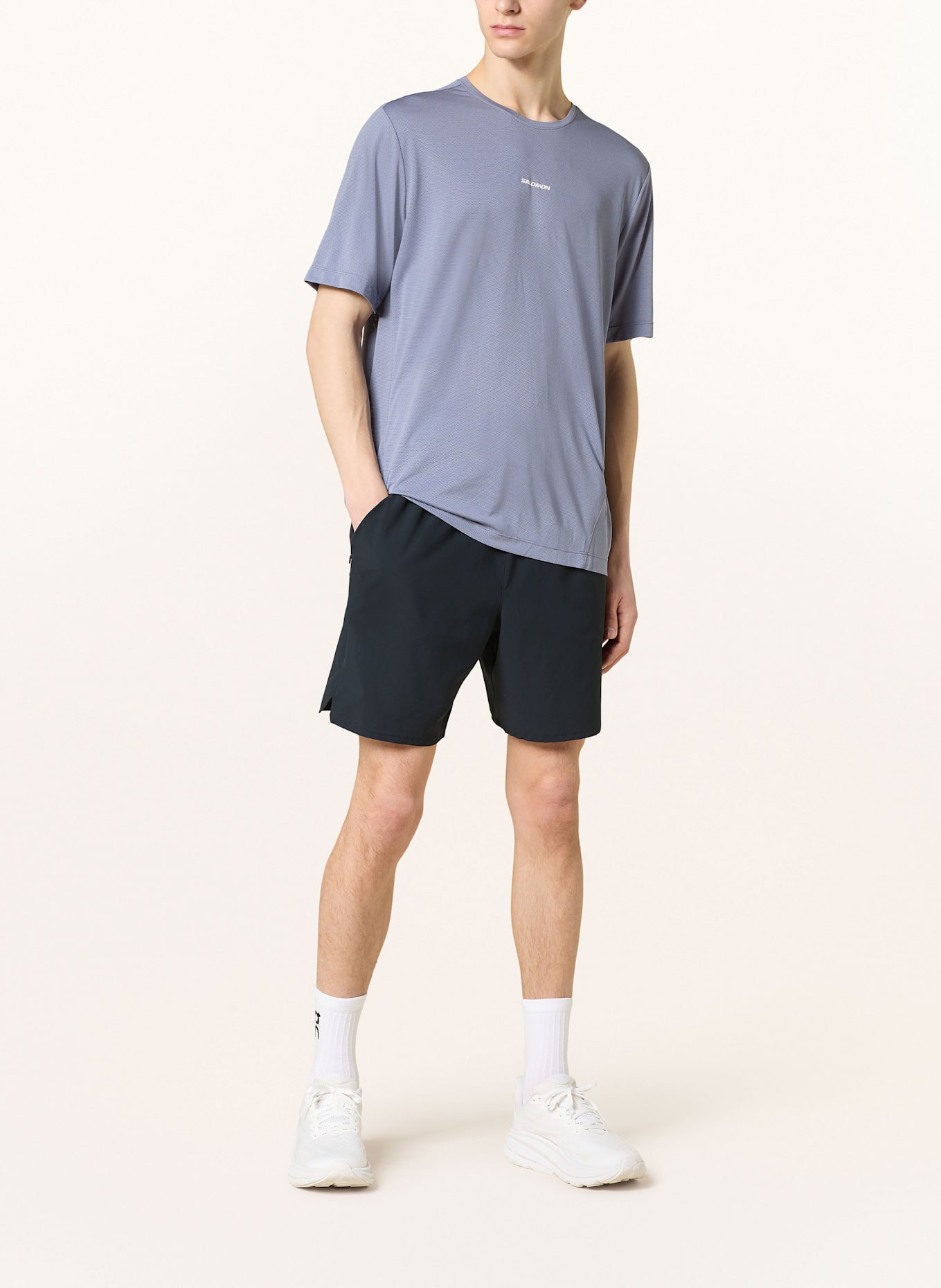 SALOMON Laufshorts CROSS 7'': SCHWARZ