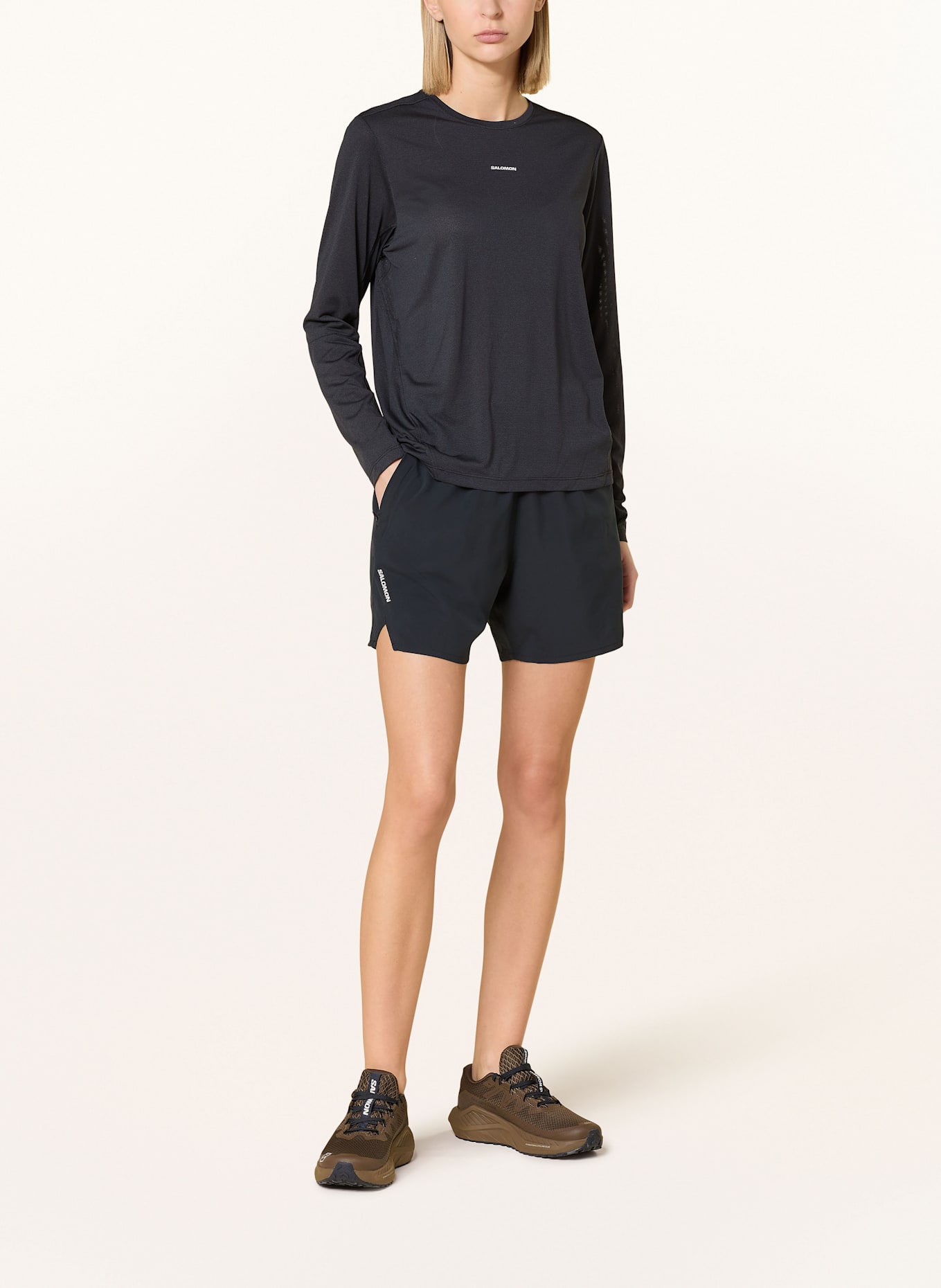 SALOMON 2-in-1-Laufshorts CORE SHORTS 6": SCHWARZ