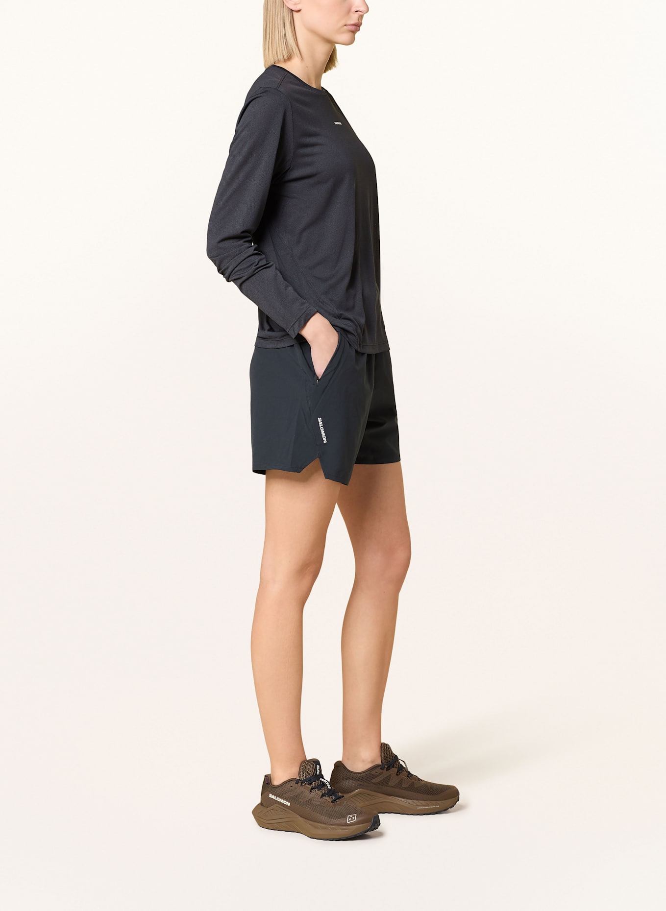 SALOMON 2-in-1-Laufshorts CORE SHORTS 6": SCHWARZ