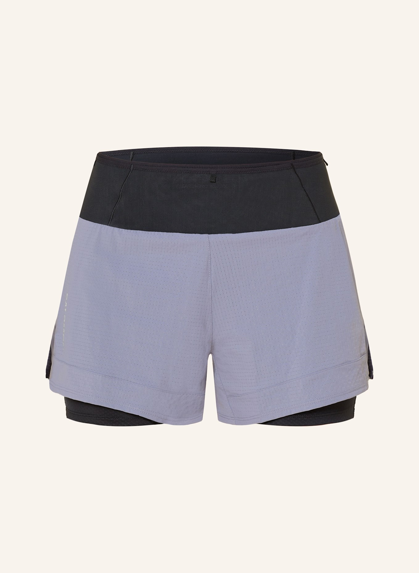 SALOMON 2-in-1-Laufshorts SENSE AERO: BLAUGRAU/ SCHWARZ