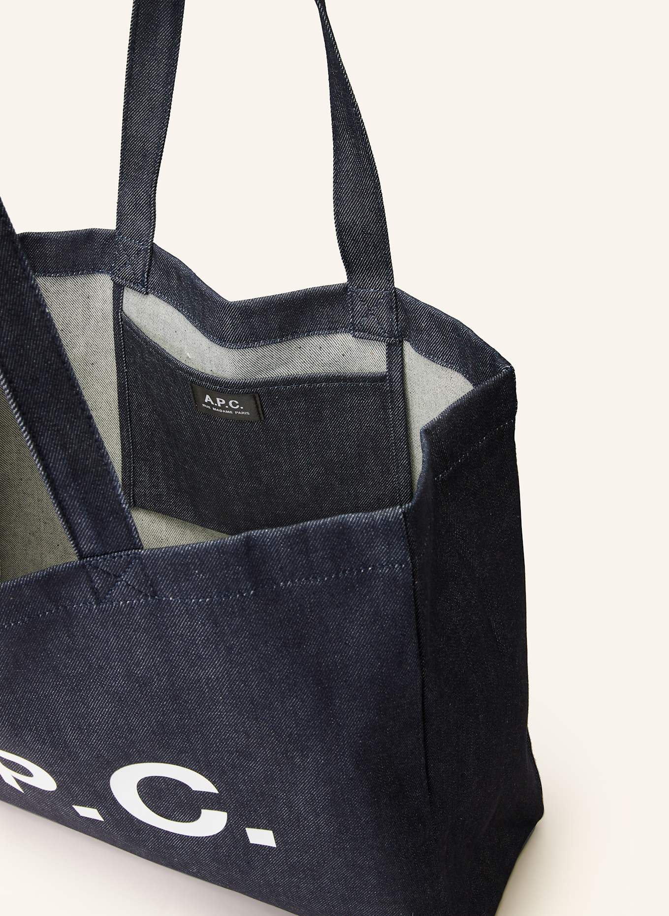 A.P.C. Shopper in Jeansoptik: DUNKELBLAU