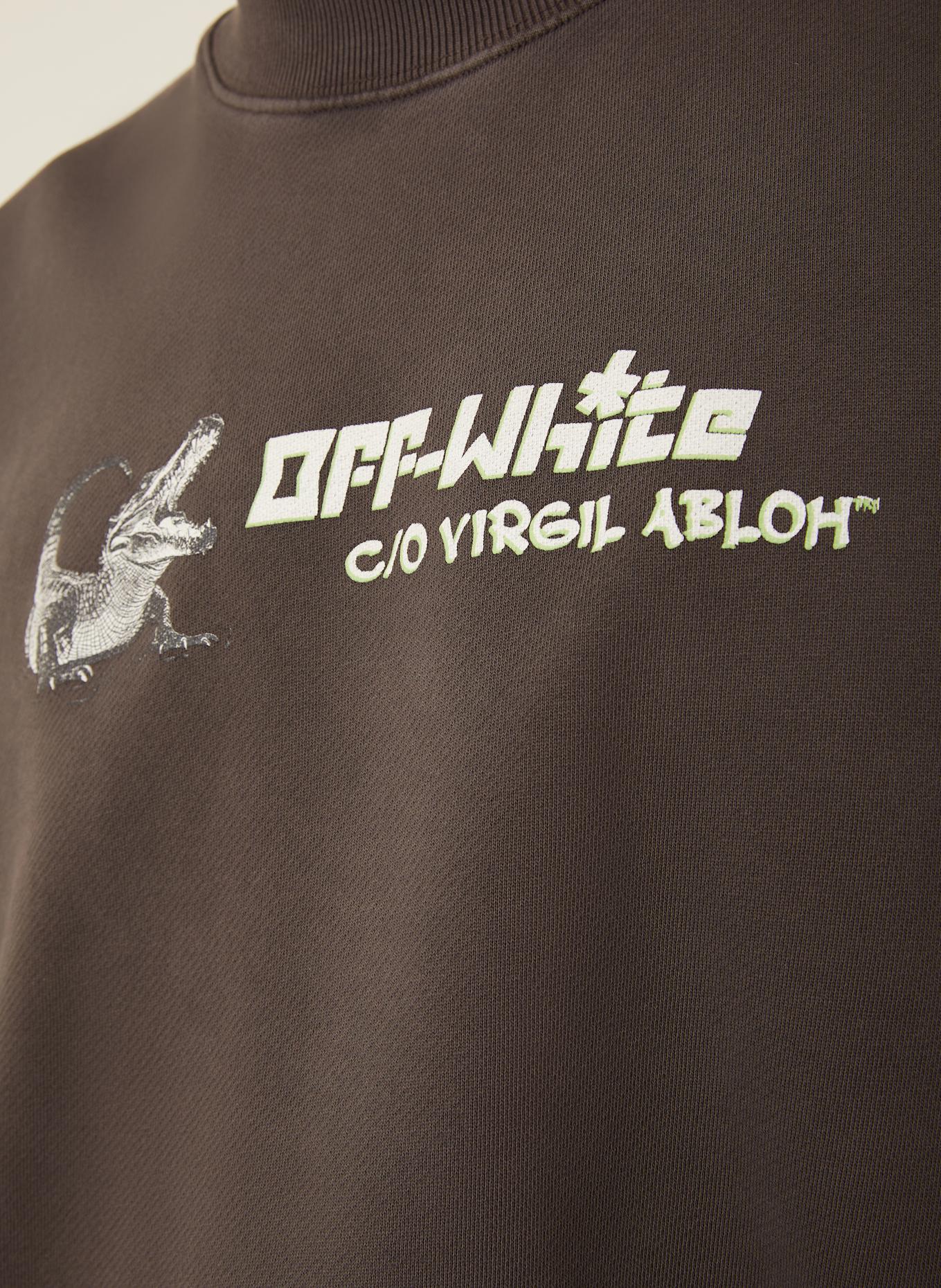 Off-White Oversized sweatshirt: DARK GRAY / GREEN / WHITE