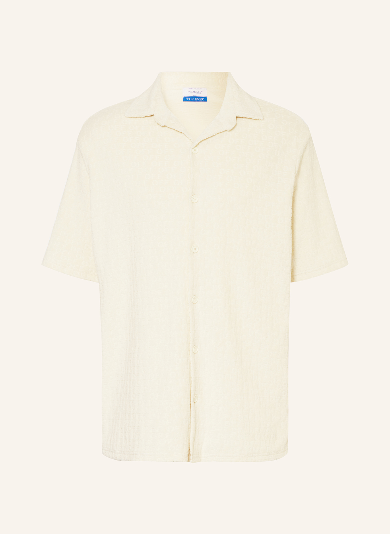 Off-White Resorthemd Comfort Fit aus Frottee: CREME