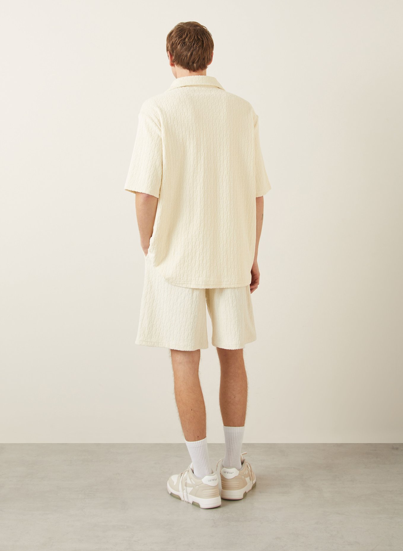 Off-White Resorthemd Comfort Fit aus Frottee: CREME