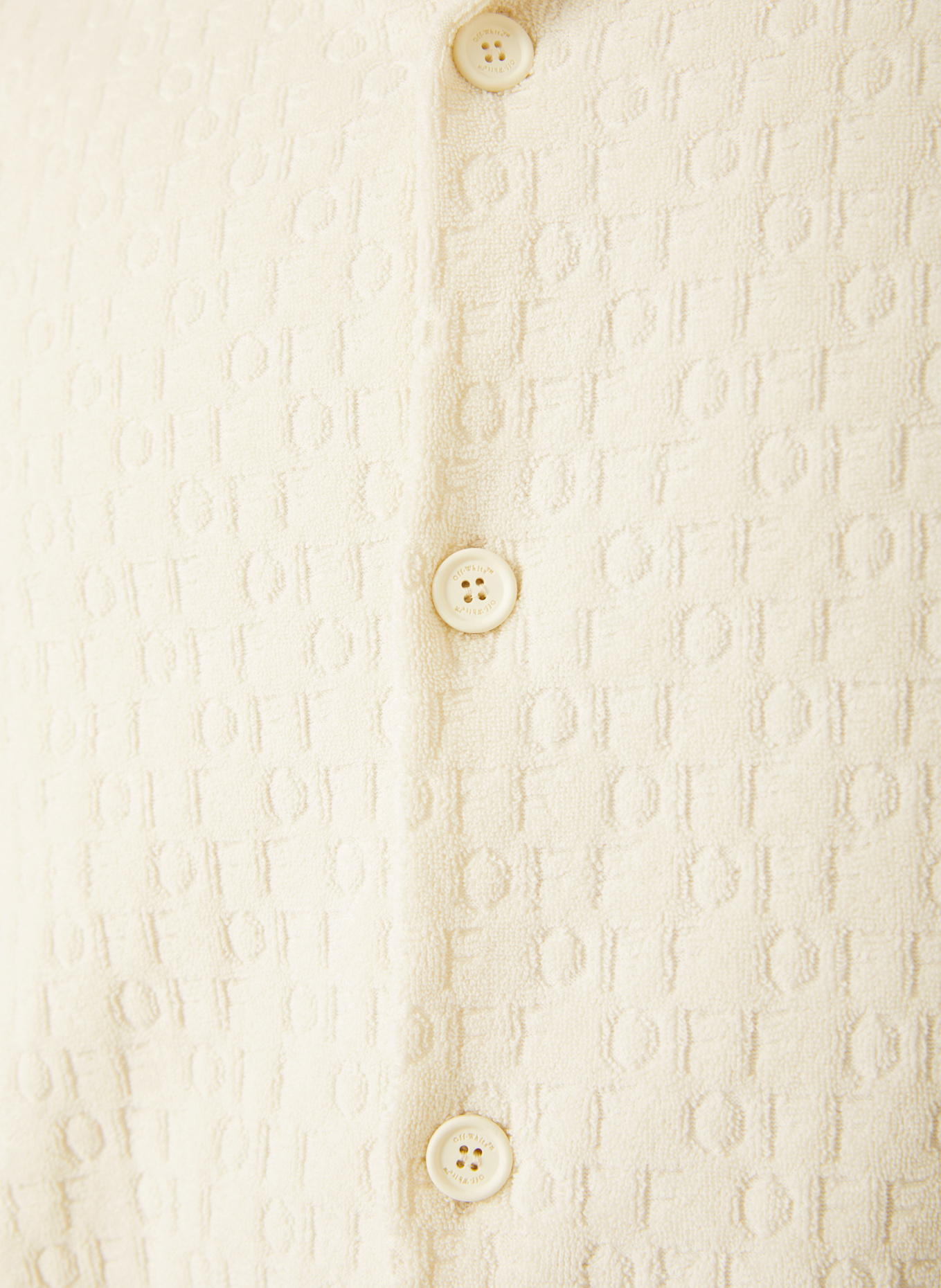 Off-White Resorthemd Comfort Fit aus Frottee: CREME