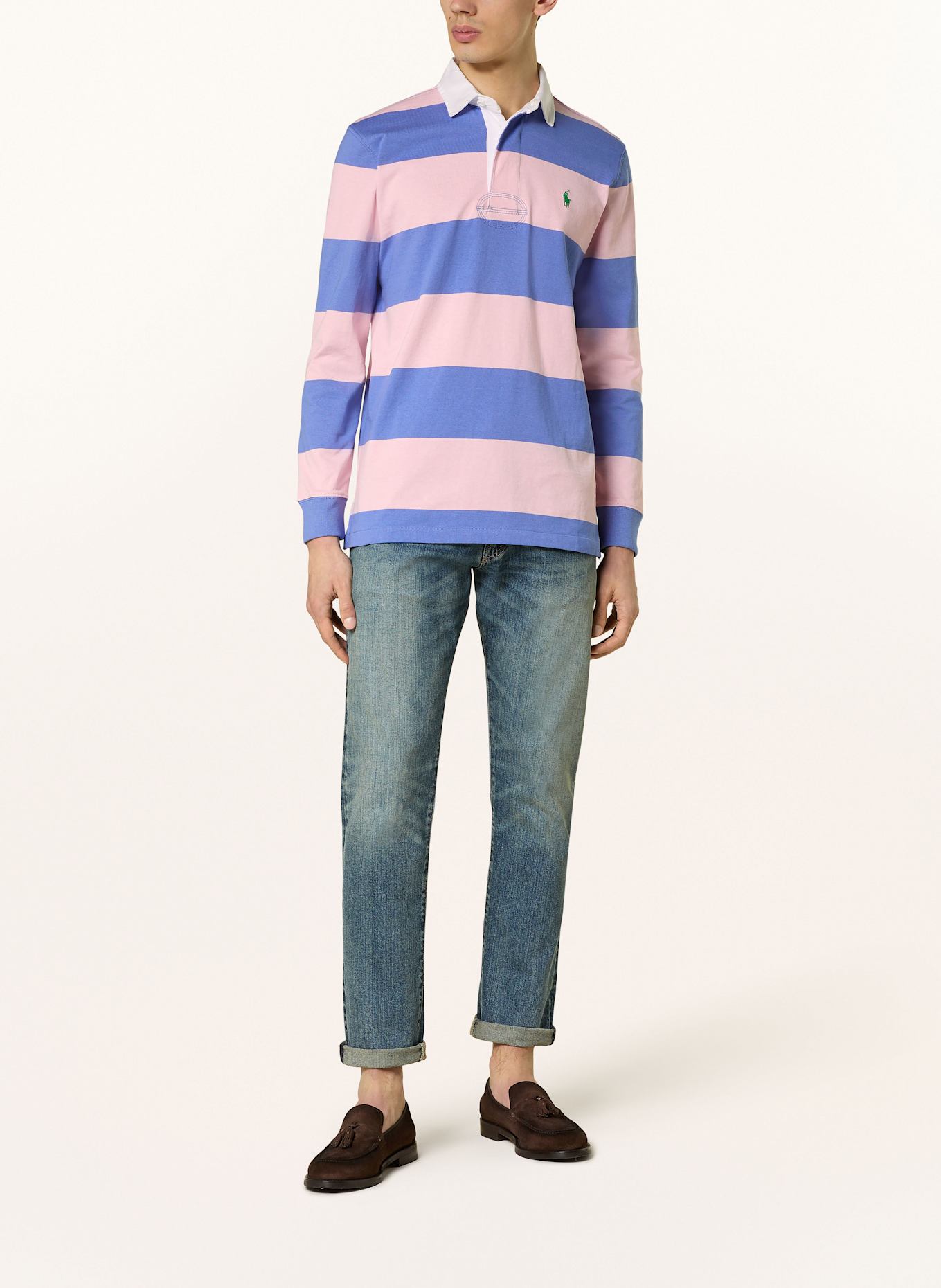 POLO RALPH LAUREN Rugbyshirt Classic Fit: BLAU / ROSA