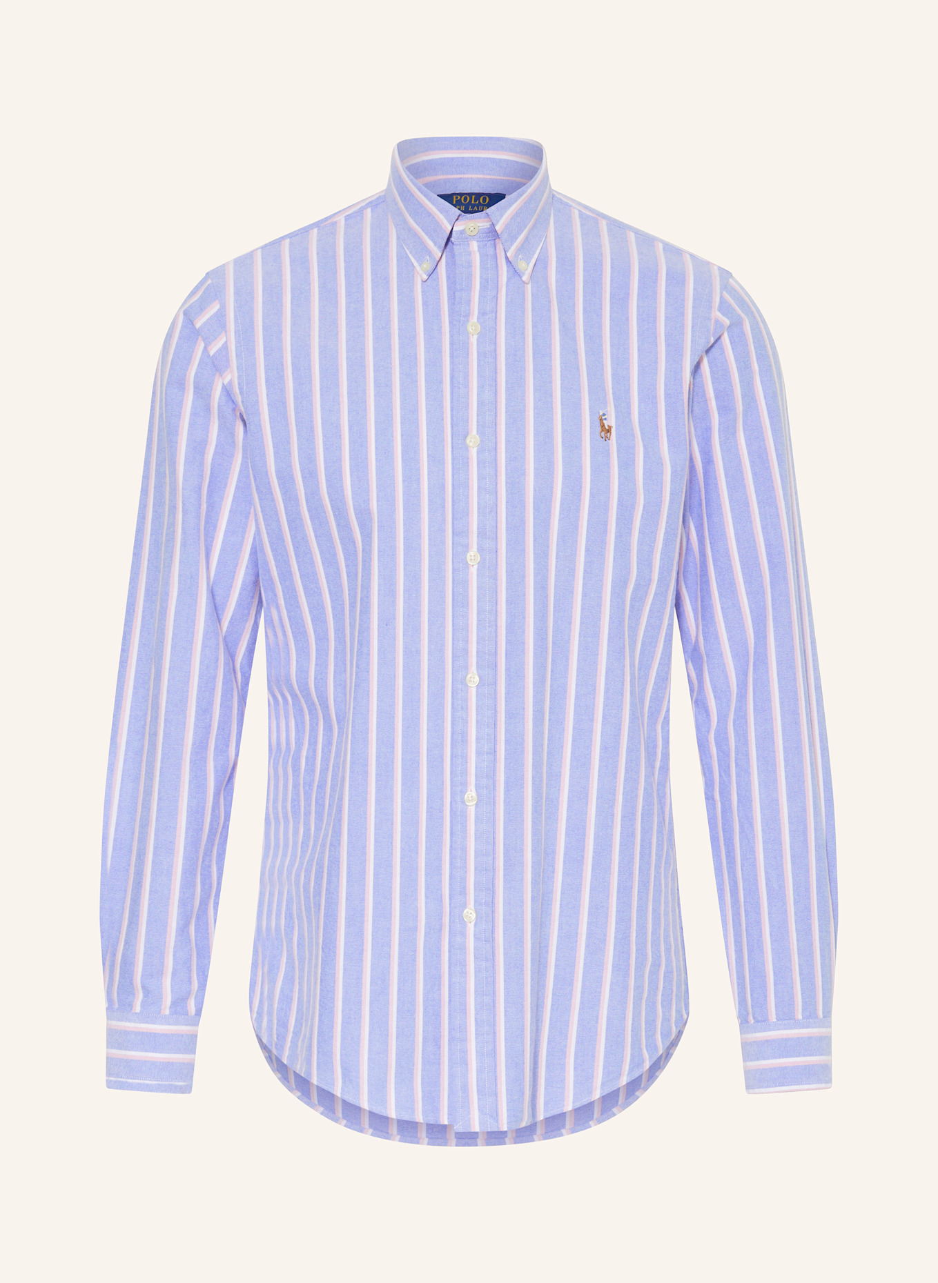 POLO RALPH LAUREN Oxfordhemd Custom Fit: BLAU / WEISS / ROSA