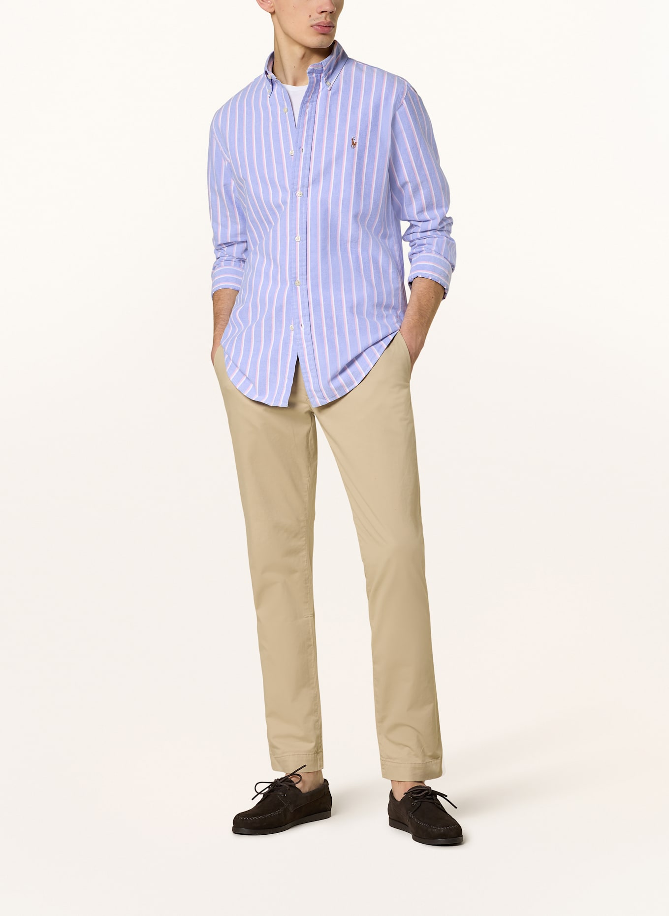 POLO RALPH LAUREN Oxfordhemd Custom Fit: BLAU / WEISS / ROSA