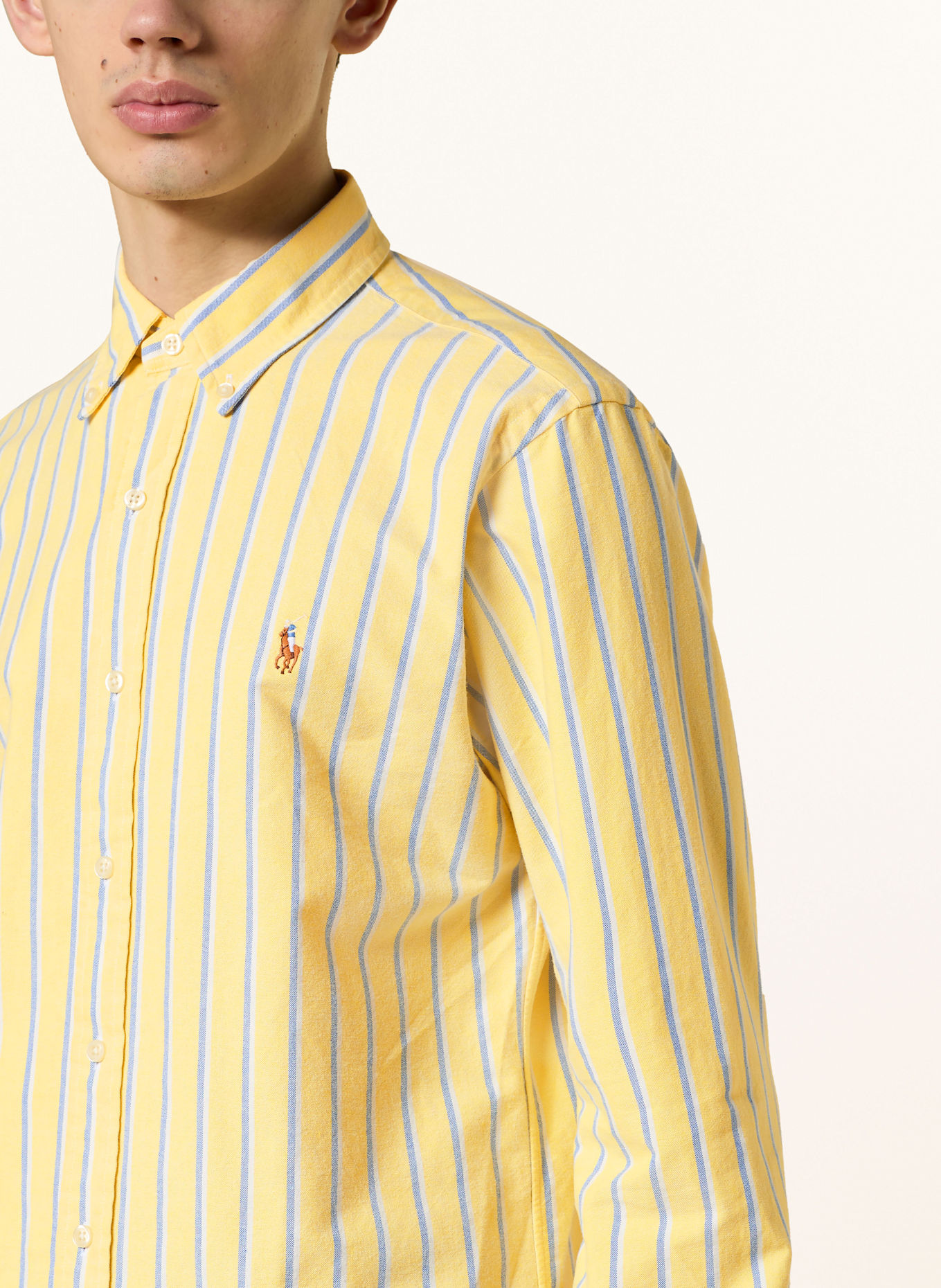 POLO RALPH LAUREN Oxfordhemd Custom Fit: GELB / BLAU