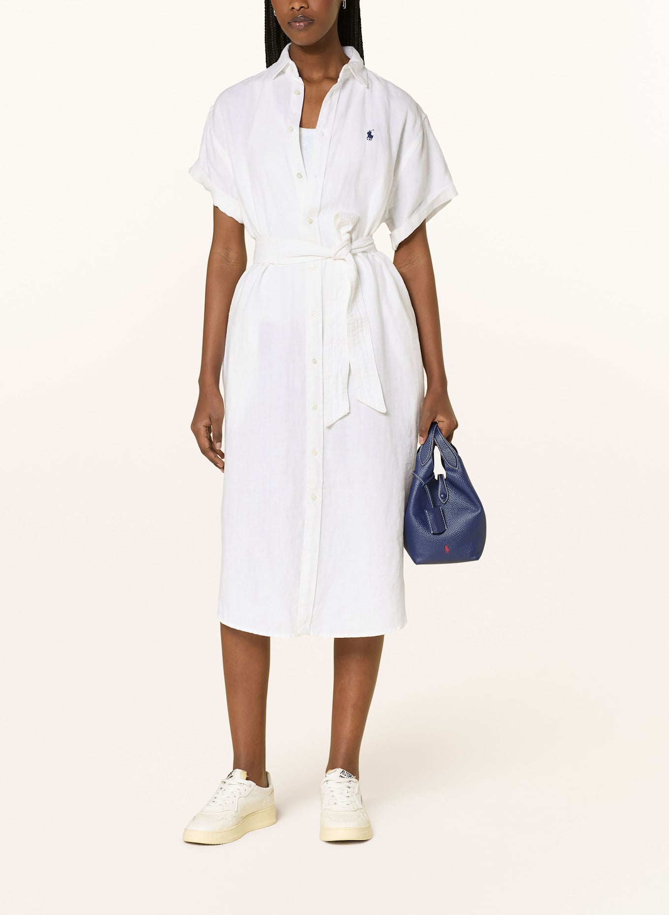 POLO RALPH LAUREN Hemdblusenkleid aus Leinen: WEISS