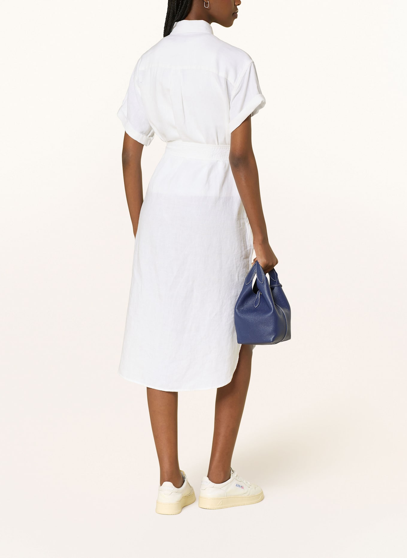 POLO RALPH LAUREN Hemdblusenkleid aus Leinen: WEISS