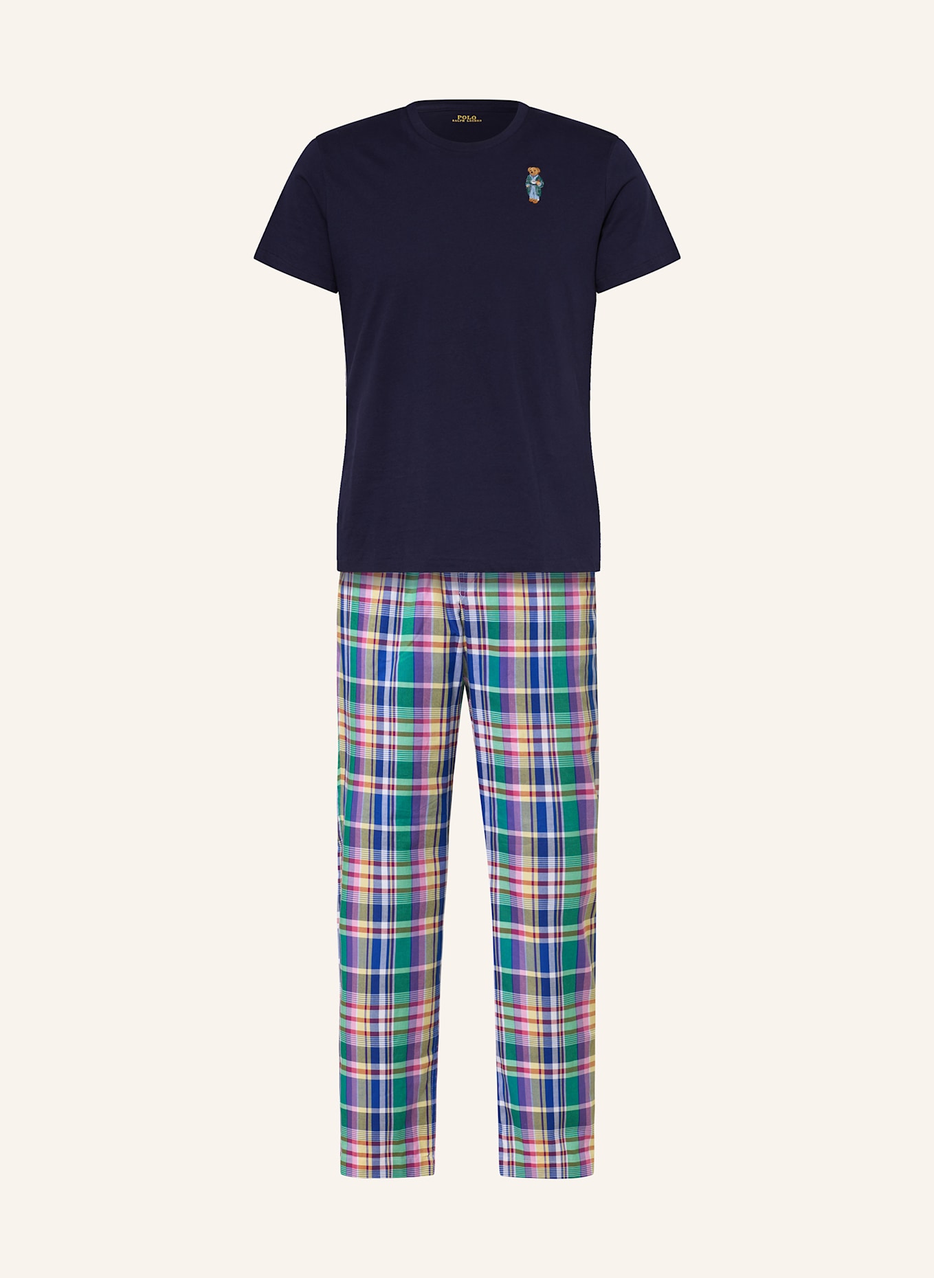 POLO RALPH LAUREN Pajamas: DARK BLUE / PURPLE / YELLOW